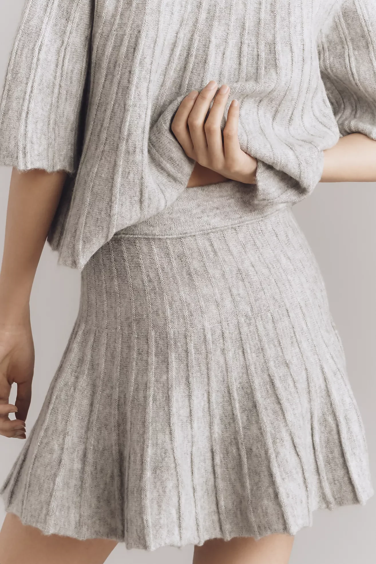 Ribbed Sweater Mini Skirt