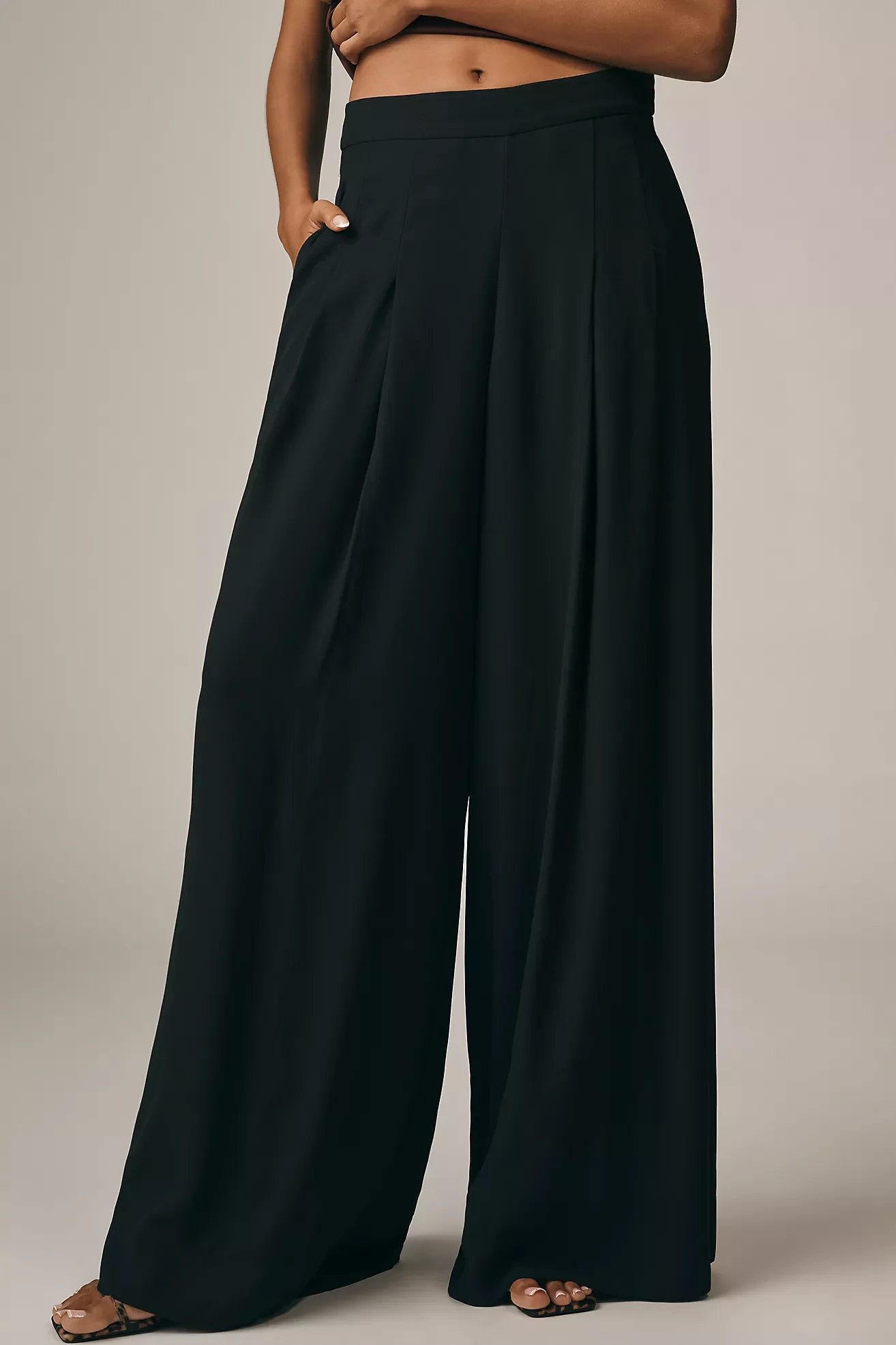 Cecil Pleated High-Rise Wide-Leg Pants