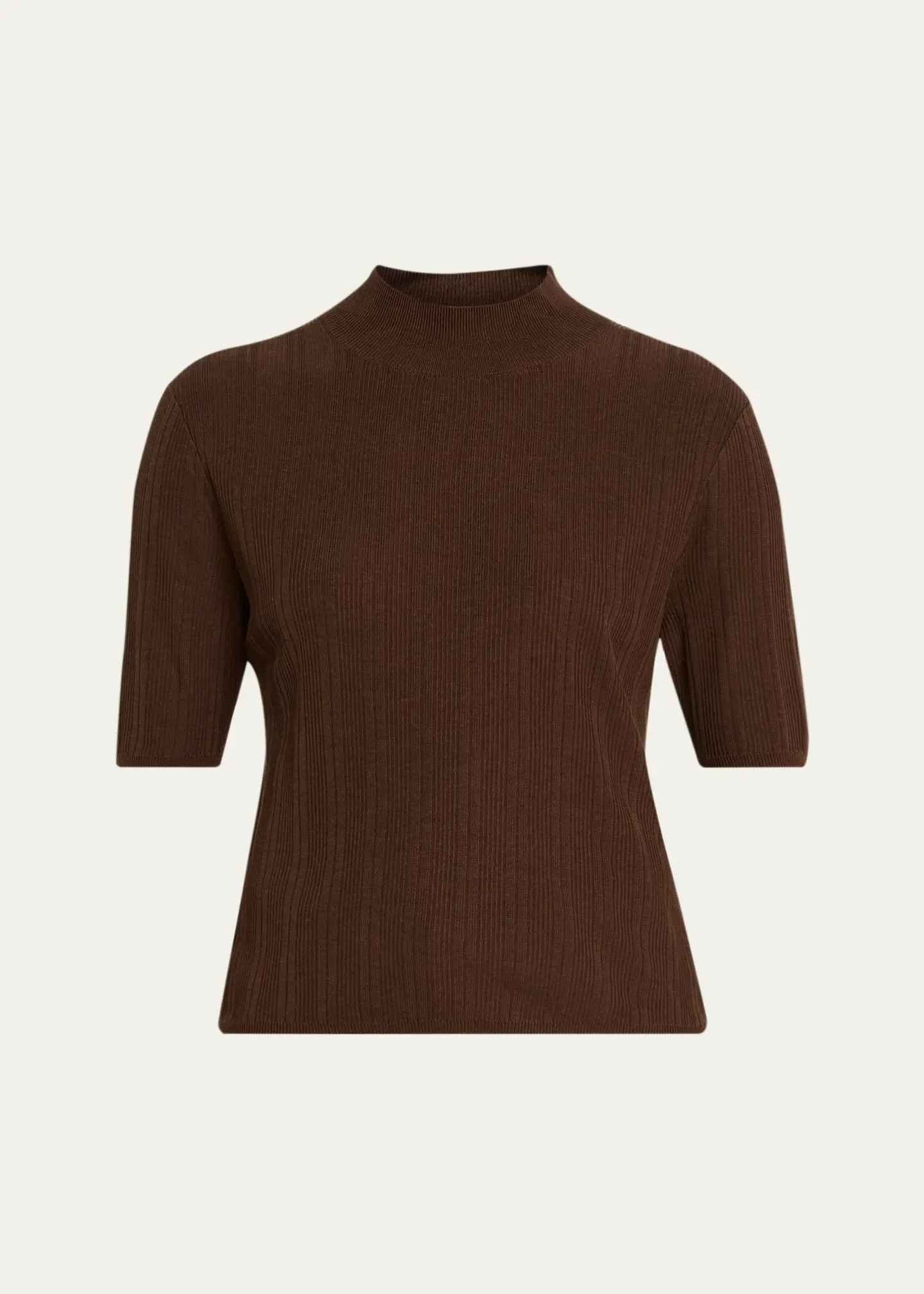 Laya Mock-Neck Lyocell and Wool Knit Sweater