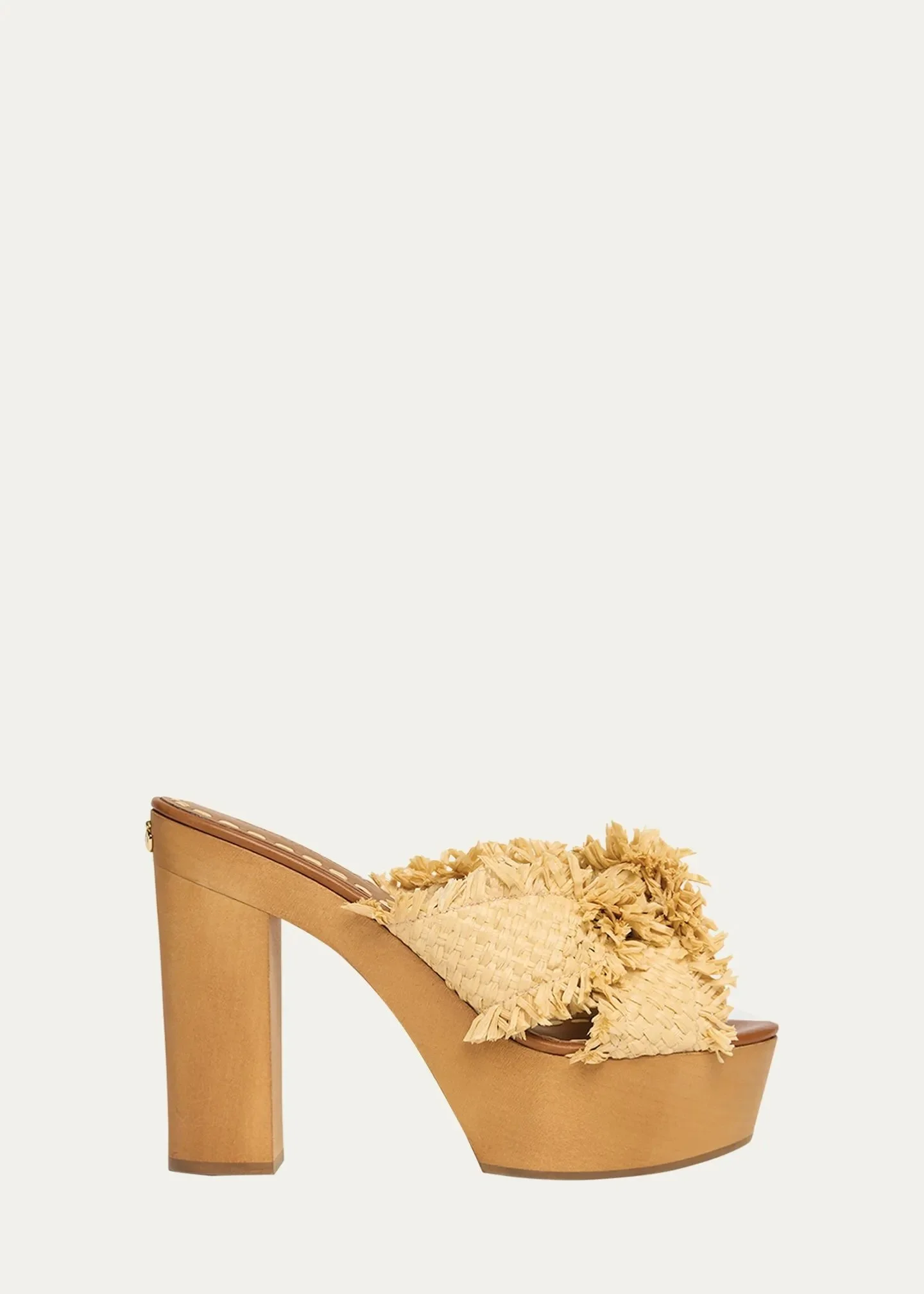 Knotted Crossover Raffia Platform Sandals