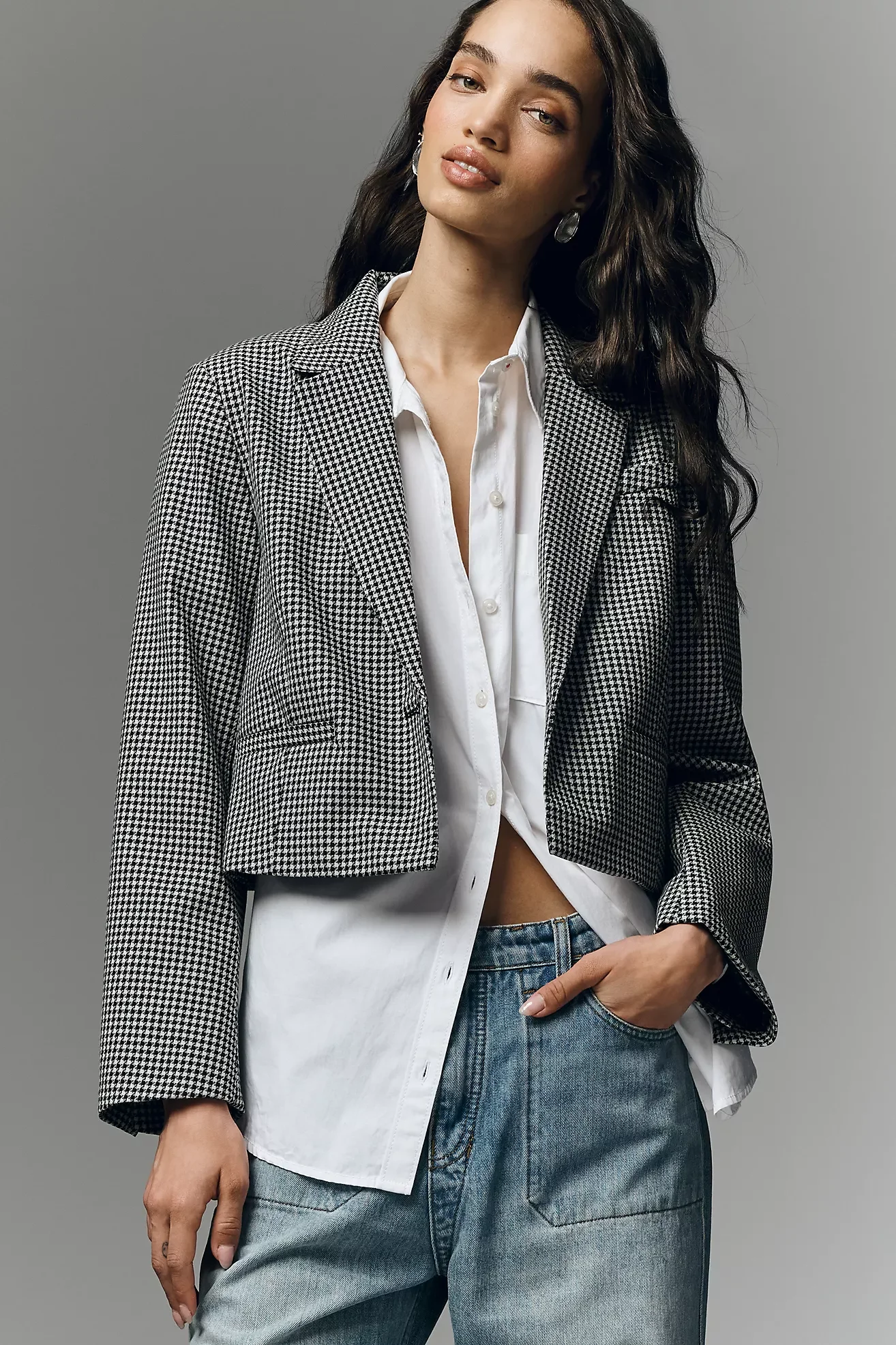 Boxy Crop Blazer Jacket