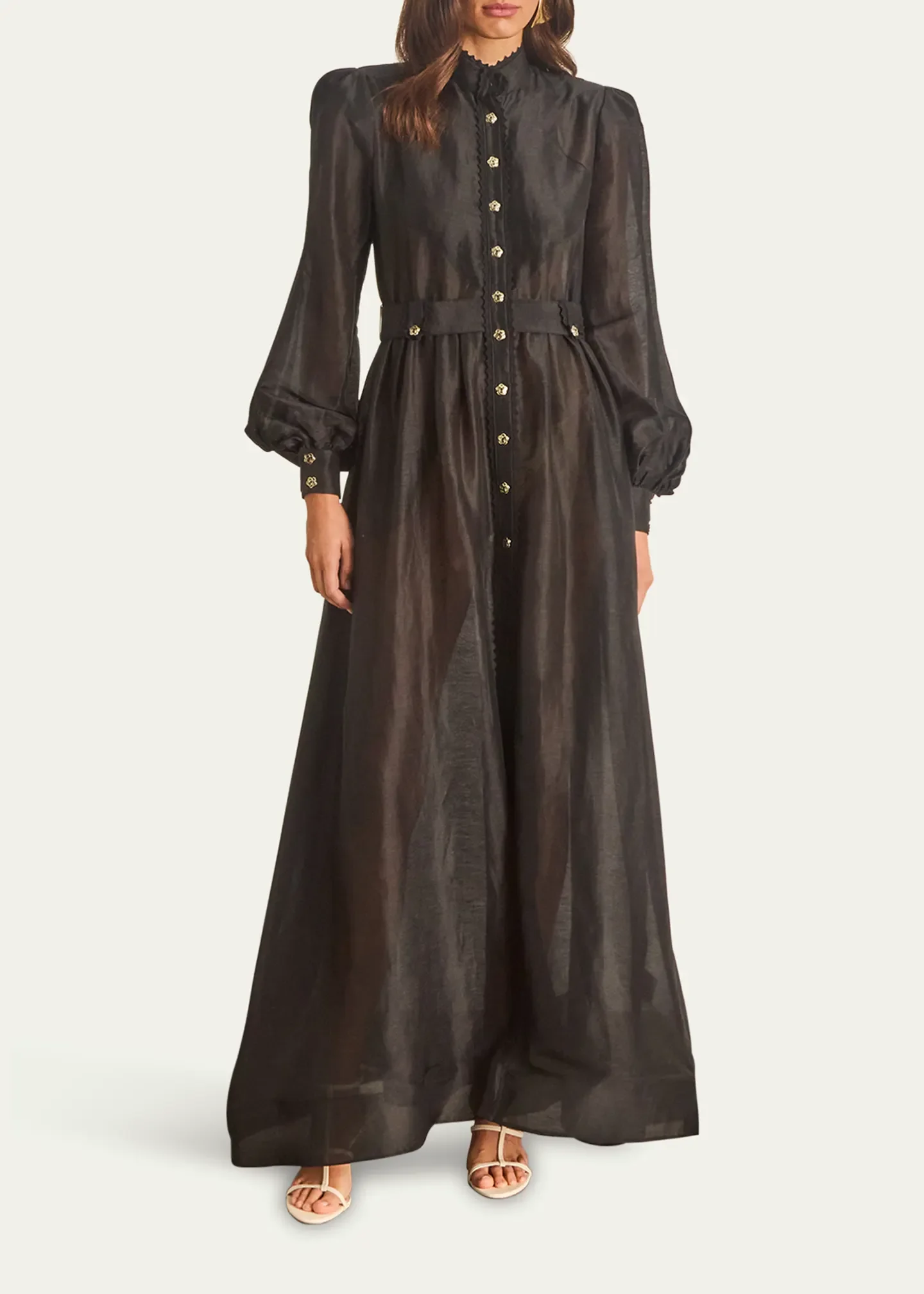 Tiana Linen-Silk Maxi Dress