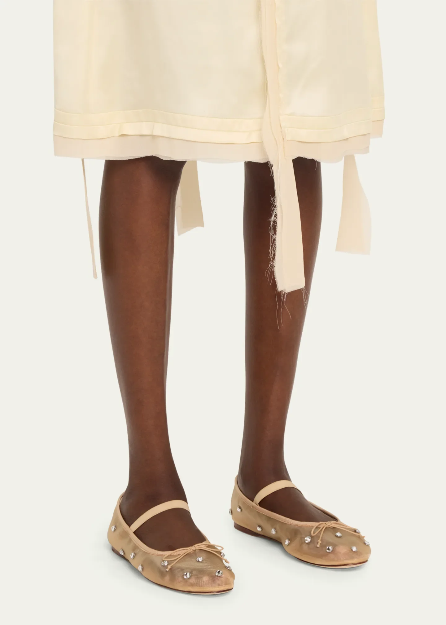 Leonie Crystal Mesh Ballerina Flats