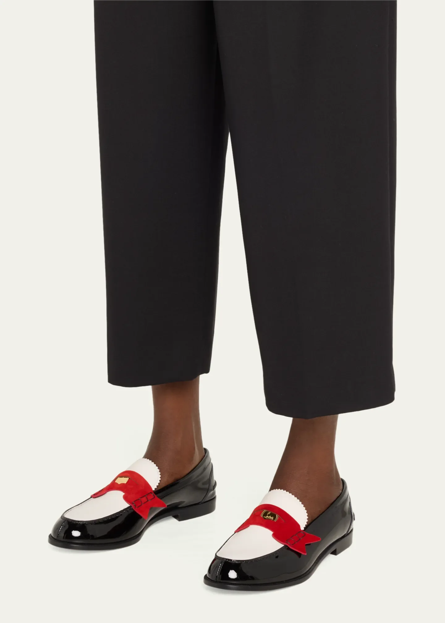 Donna Patent Red Sole Penny Loafers