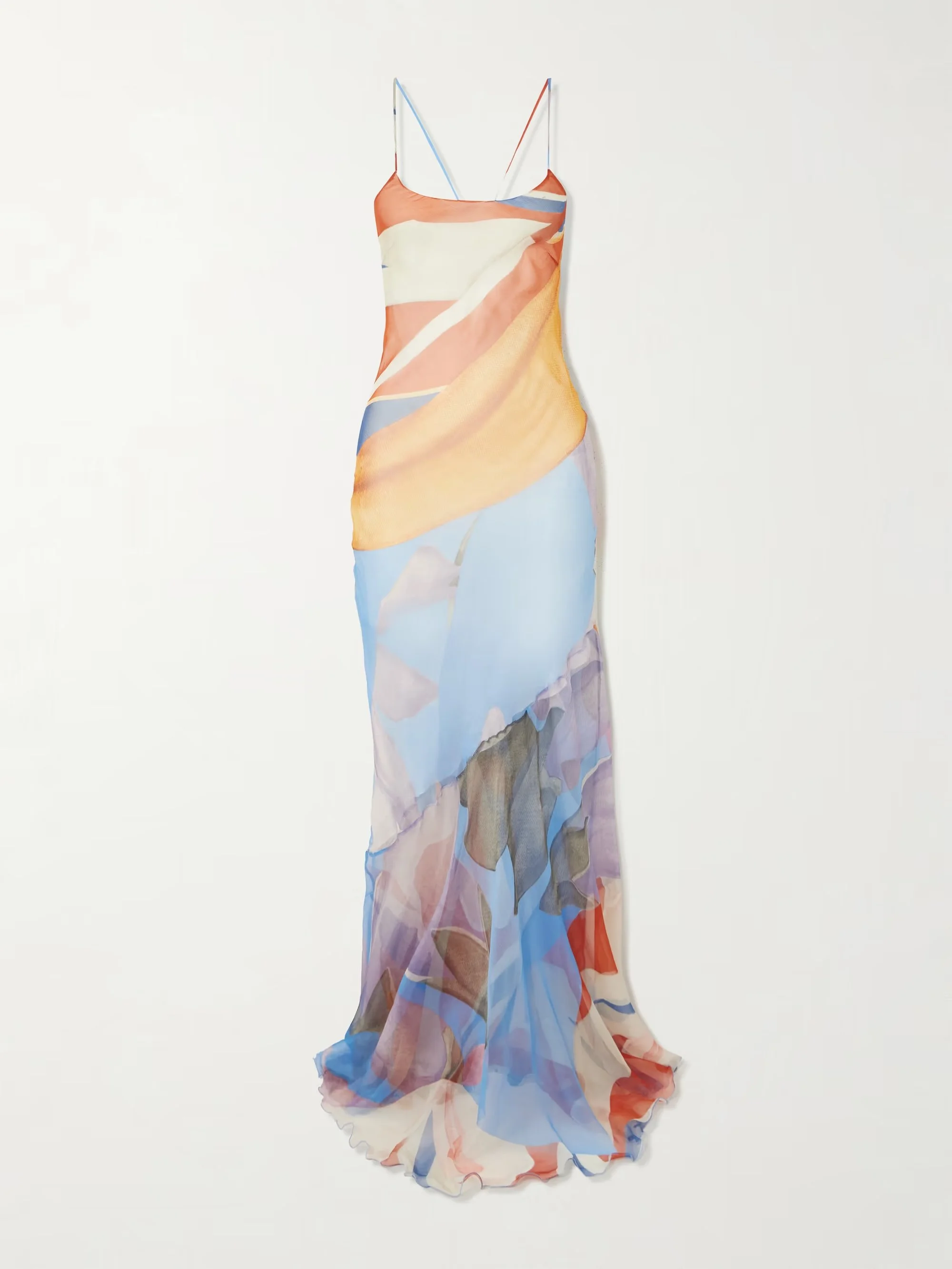 Donde Esteban - Palenque Flores Open-back Printed Silk-chiffon Maxi Dress - Multi