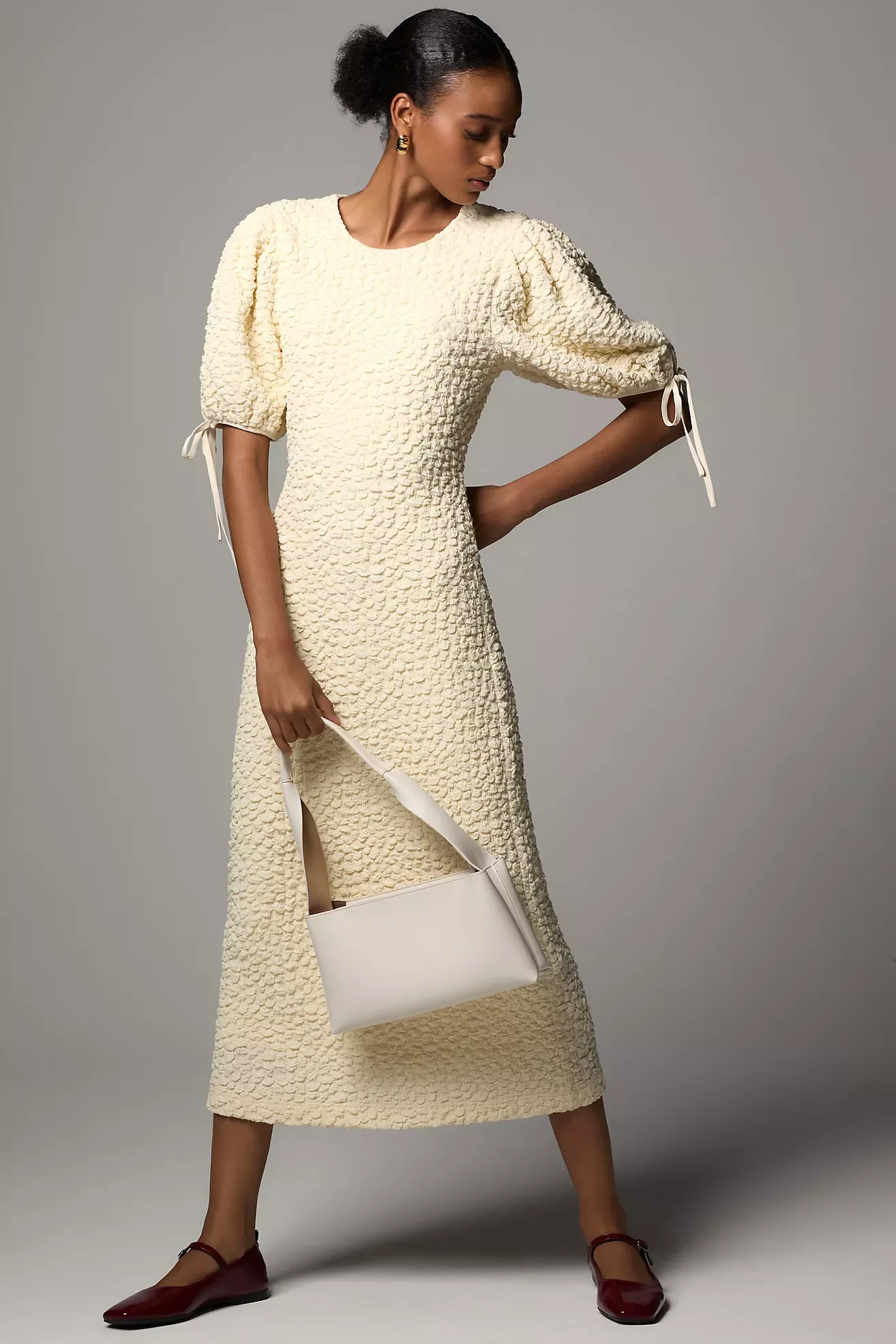 English Factory Short-Sleeve Textured Midi Dress (Copy)