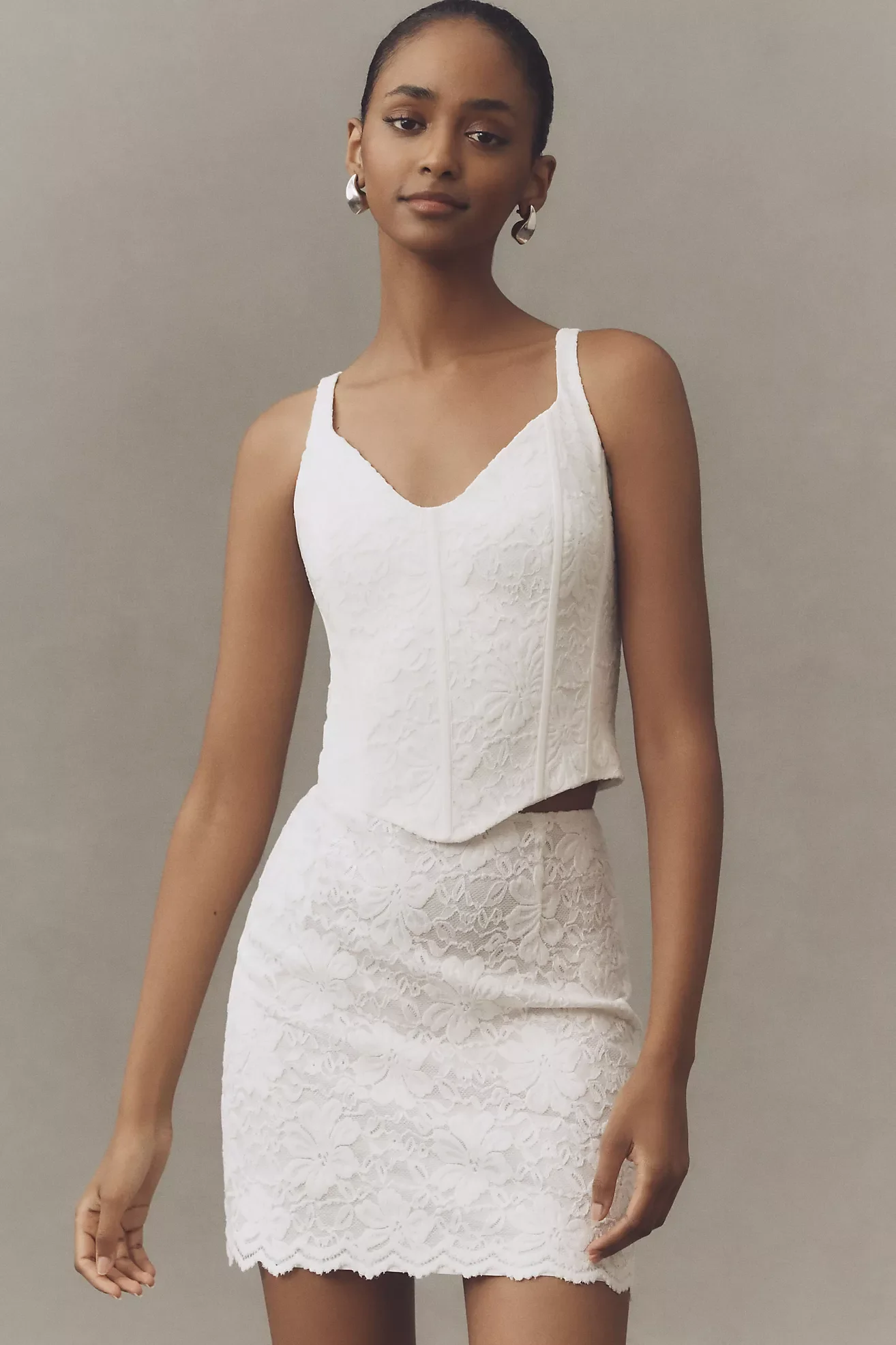 Lace Corset Tank &amp; Mini Skirt Set (Copy)