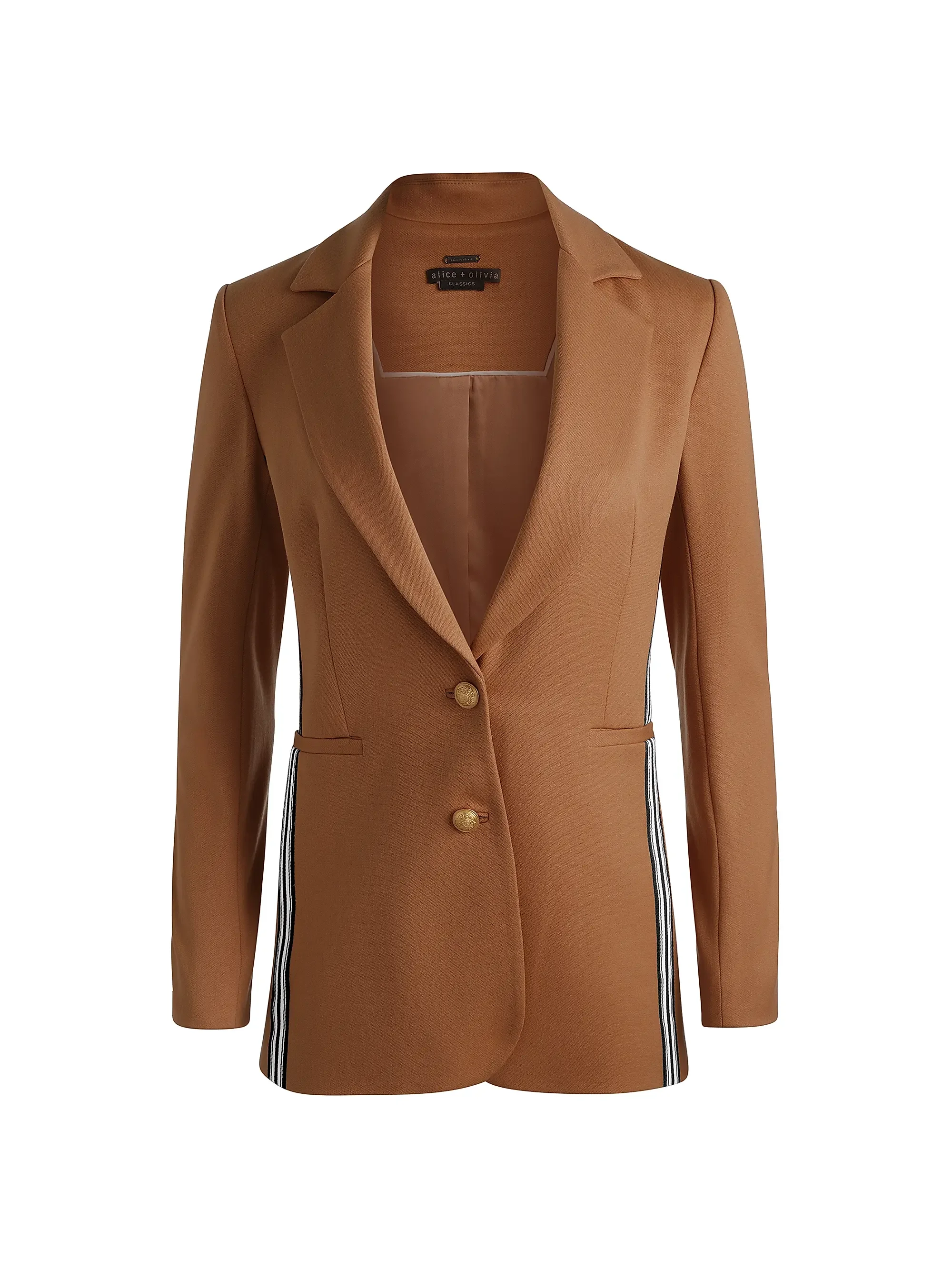 Women's Breann Side-Stripe Fitted Blazer - Tan 