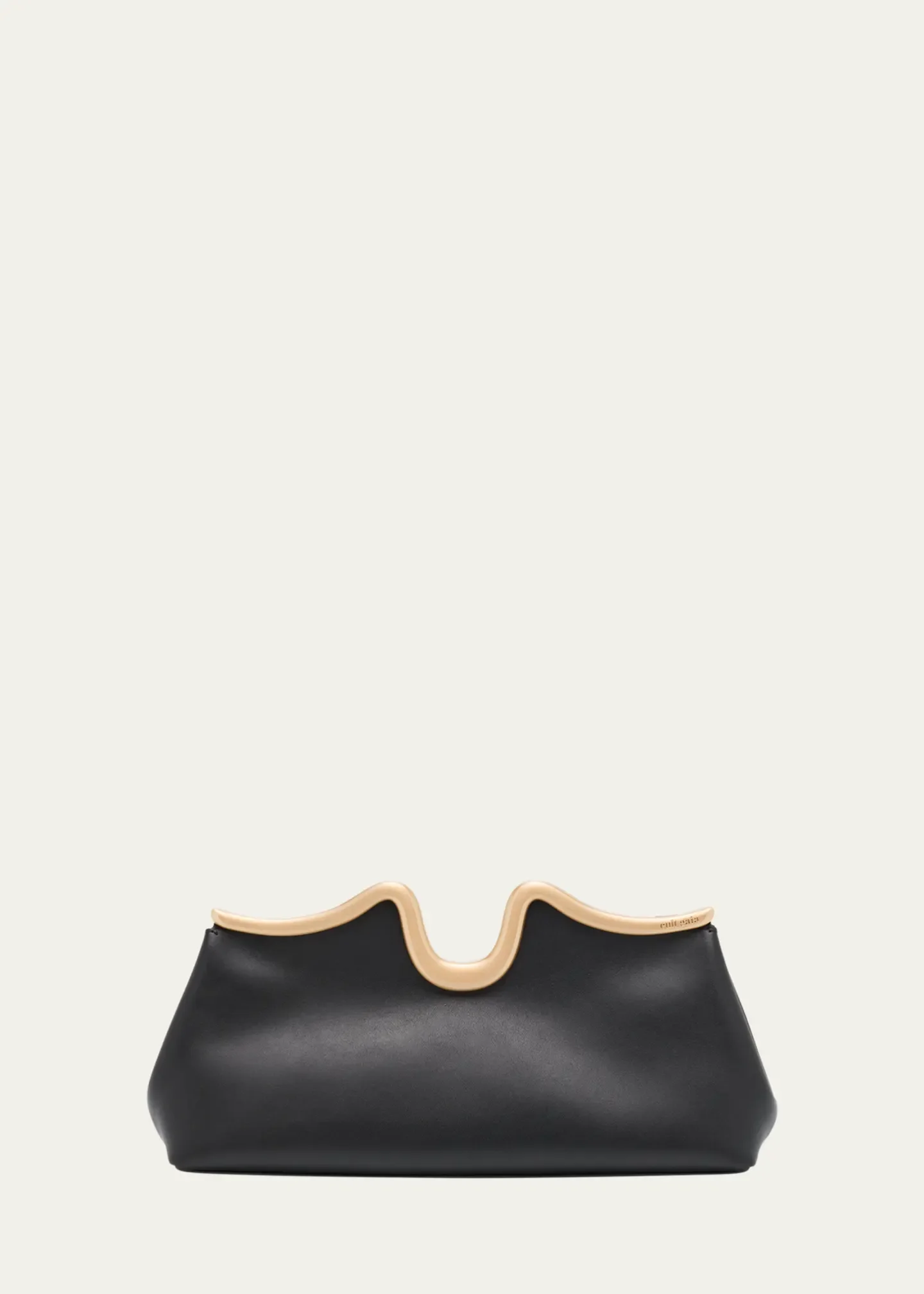 Valma Sculptural Leather Clutch Bag