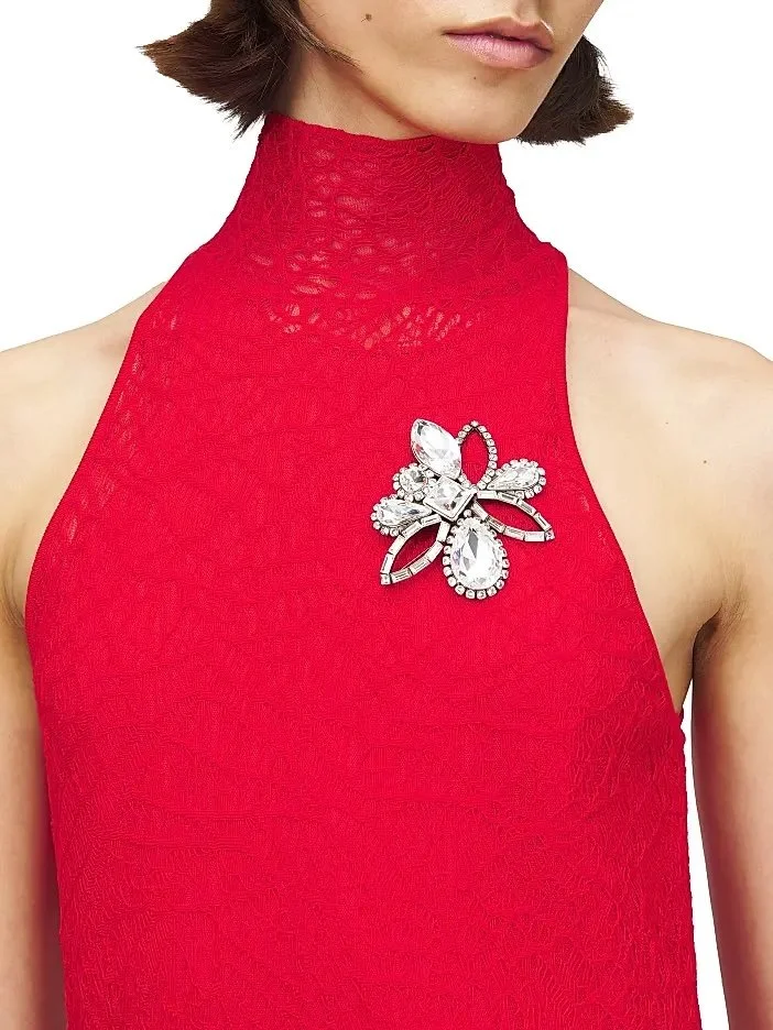 Women's Chandelier Silvertone &amp; Cubic-Zirconia Brooch 