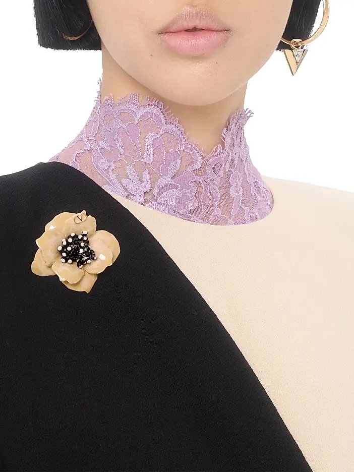 Women's Fleur Lumineuse Metal Brooch - Gold Ivory