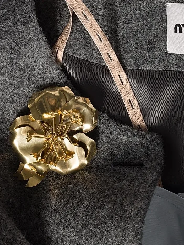 Women's Metal Brooch with Crystals - Assorted