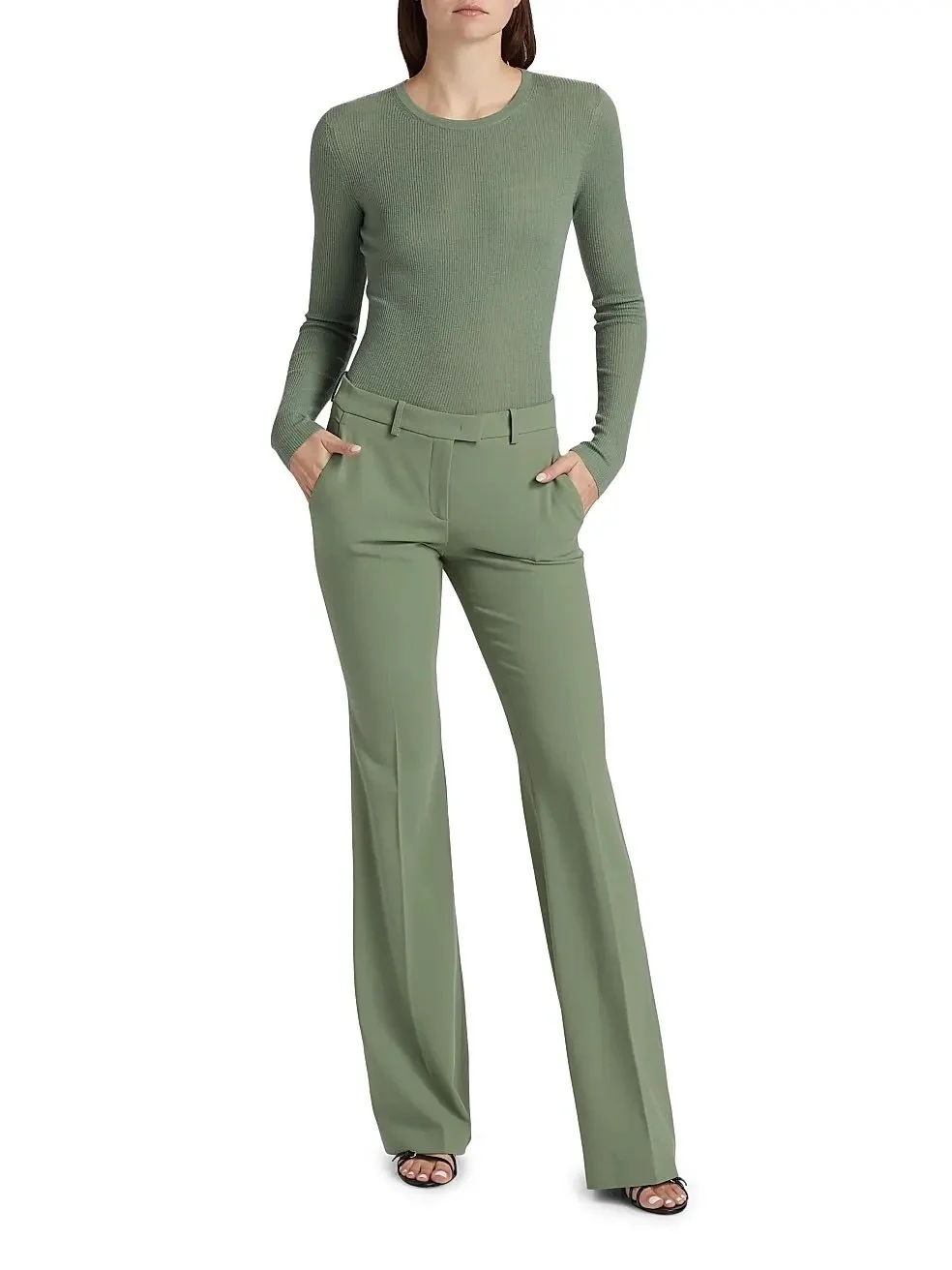 Women's Haylee Flare Trousers - Celadon 