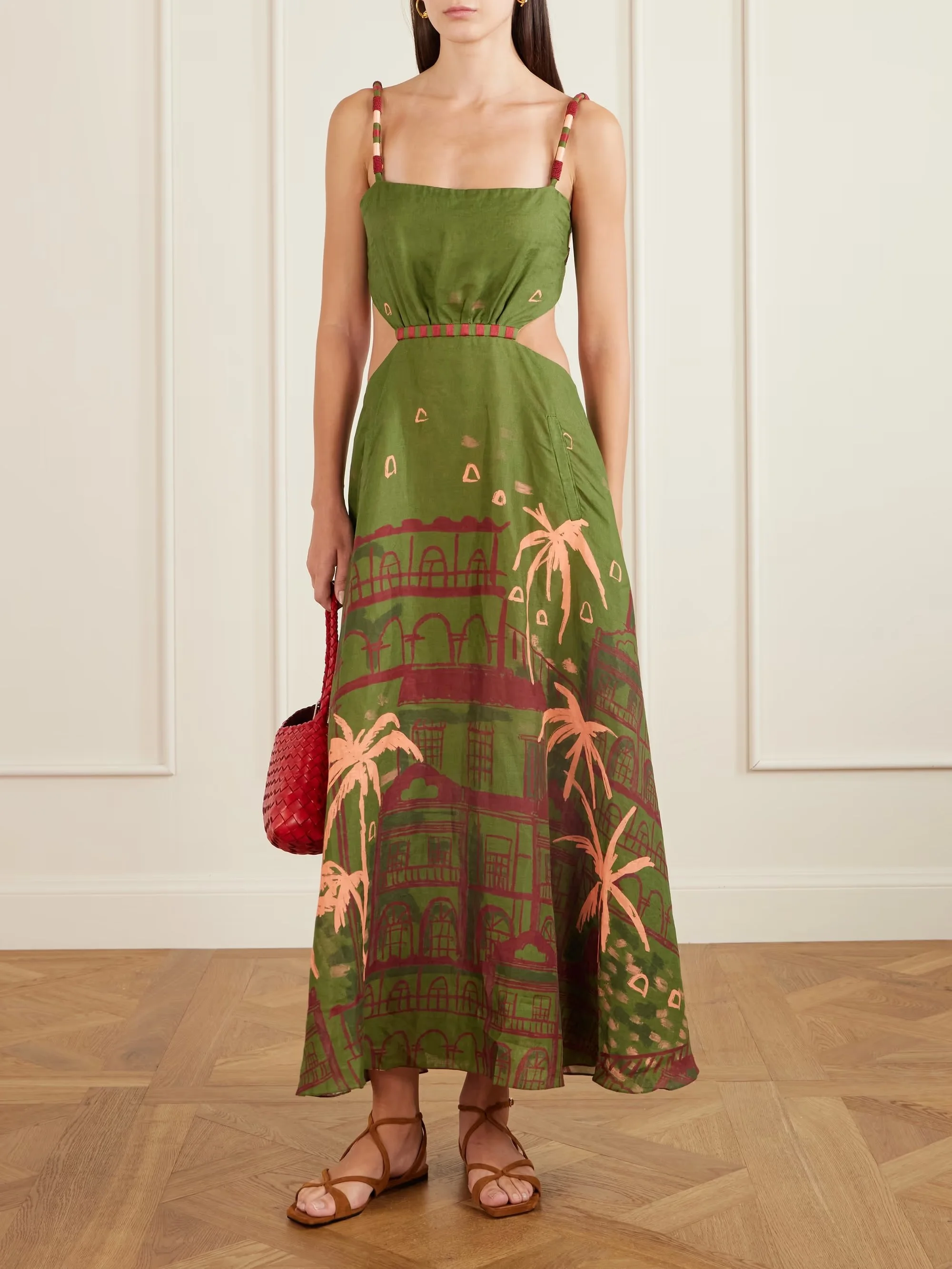 Johanna Ortiz - Sailors Prayer Printed Woven Maxi Dress - Green