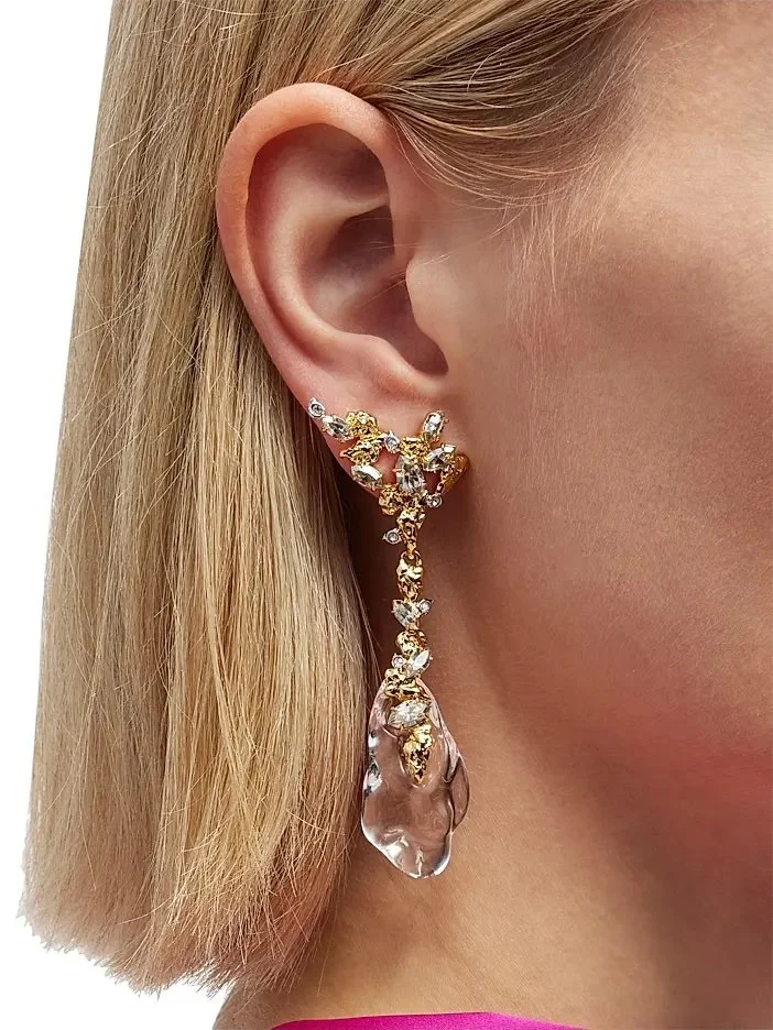 Women's Dream Rain Lucite, Crystal &amp; 14K-Gold-Plated Drop Earrings - Clear