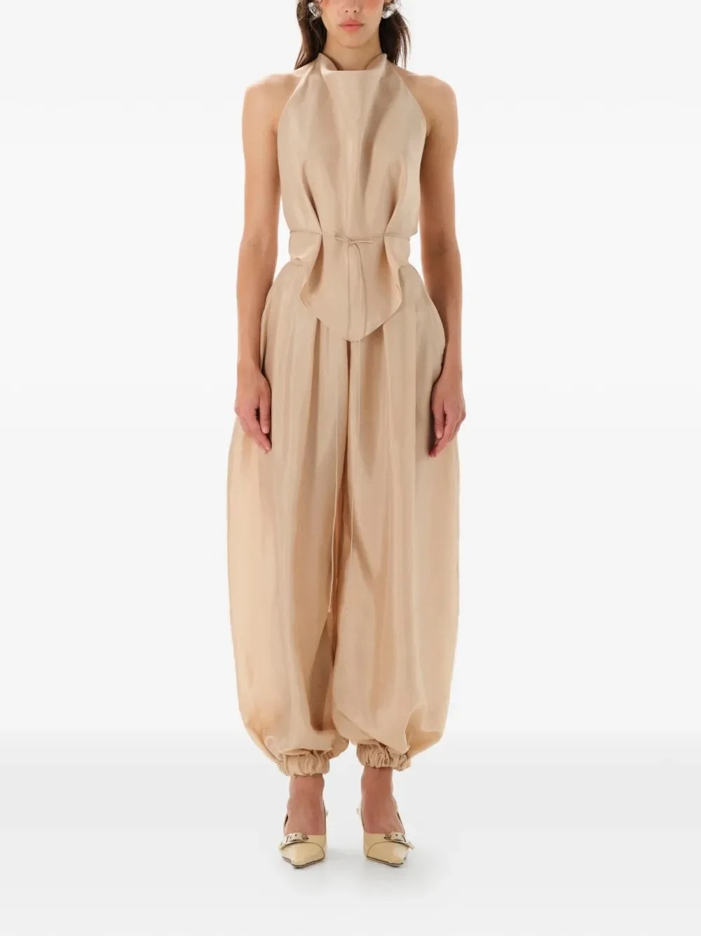 MANURÍ Bazar gathered trousers - Neutrals