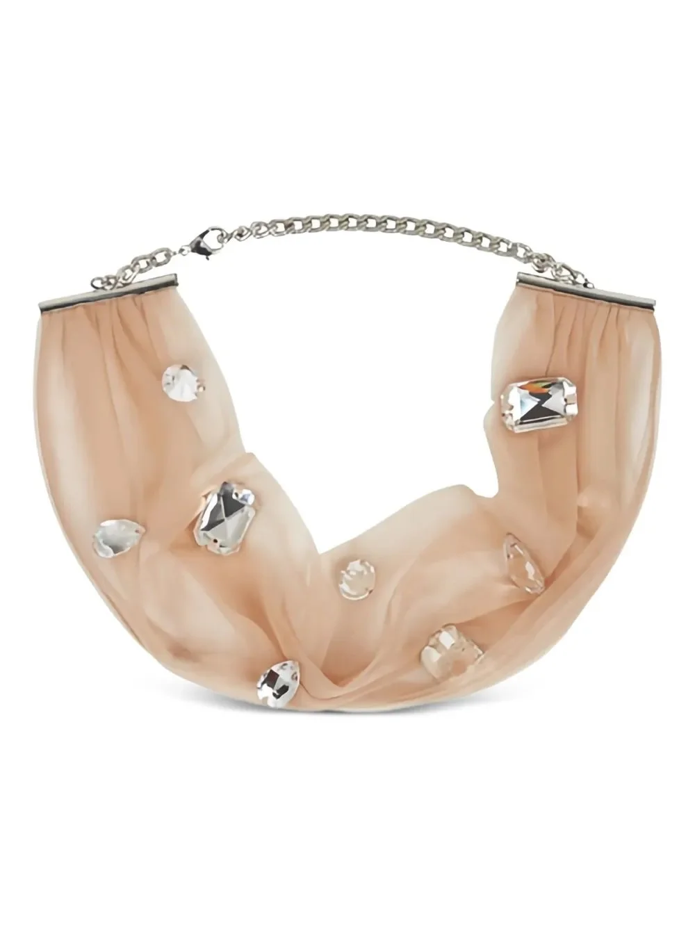 David Koma crystal-embellished choker necklace - Neutrals