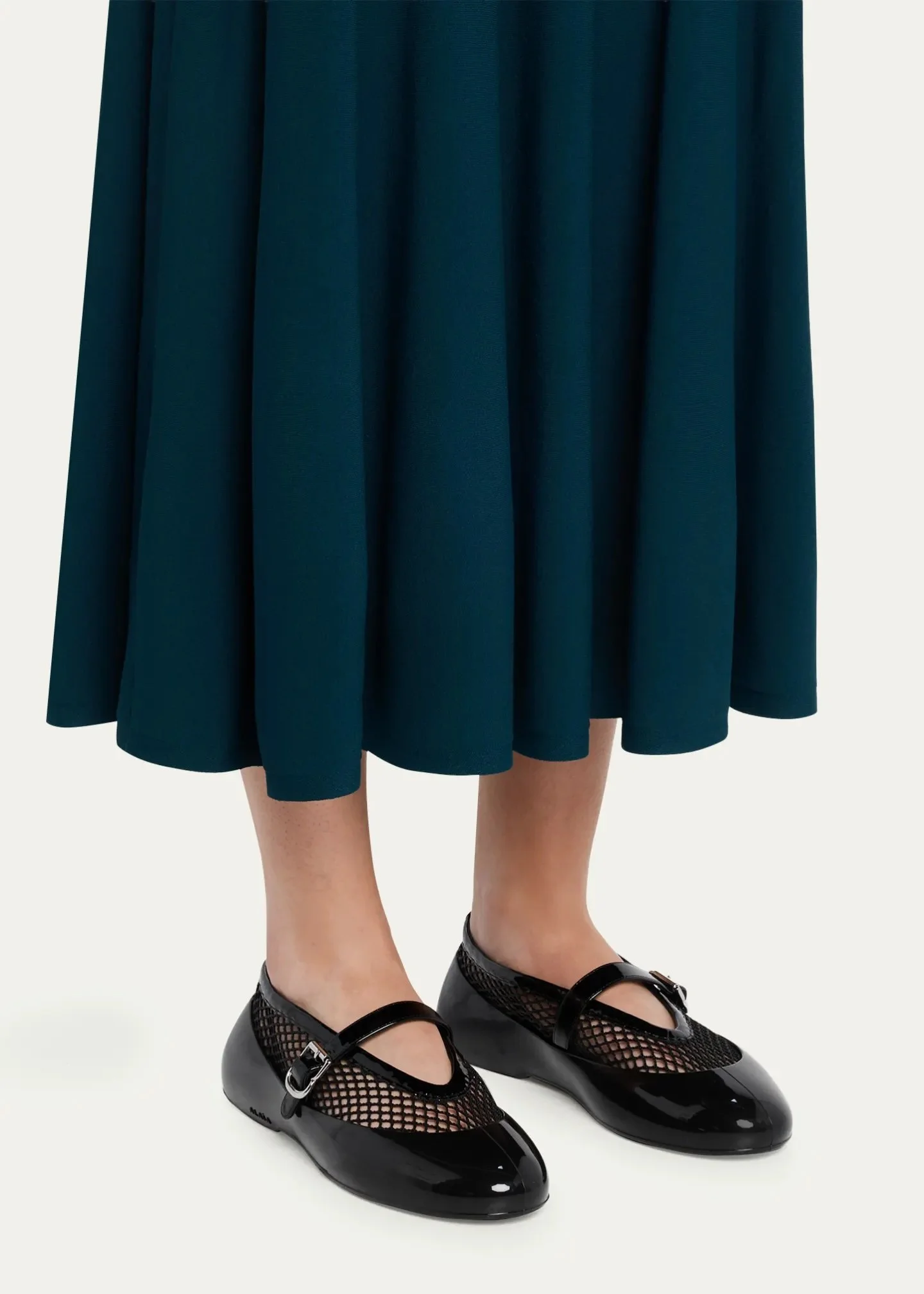 Mesh Mary Jane Ballerina Flats
