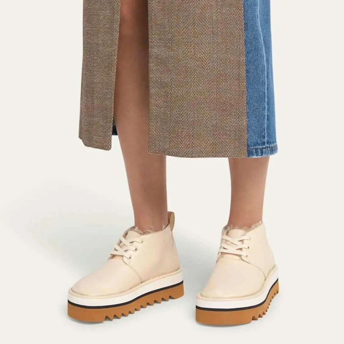 Sneakelyse Vegan Lace-Up Platform Booties