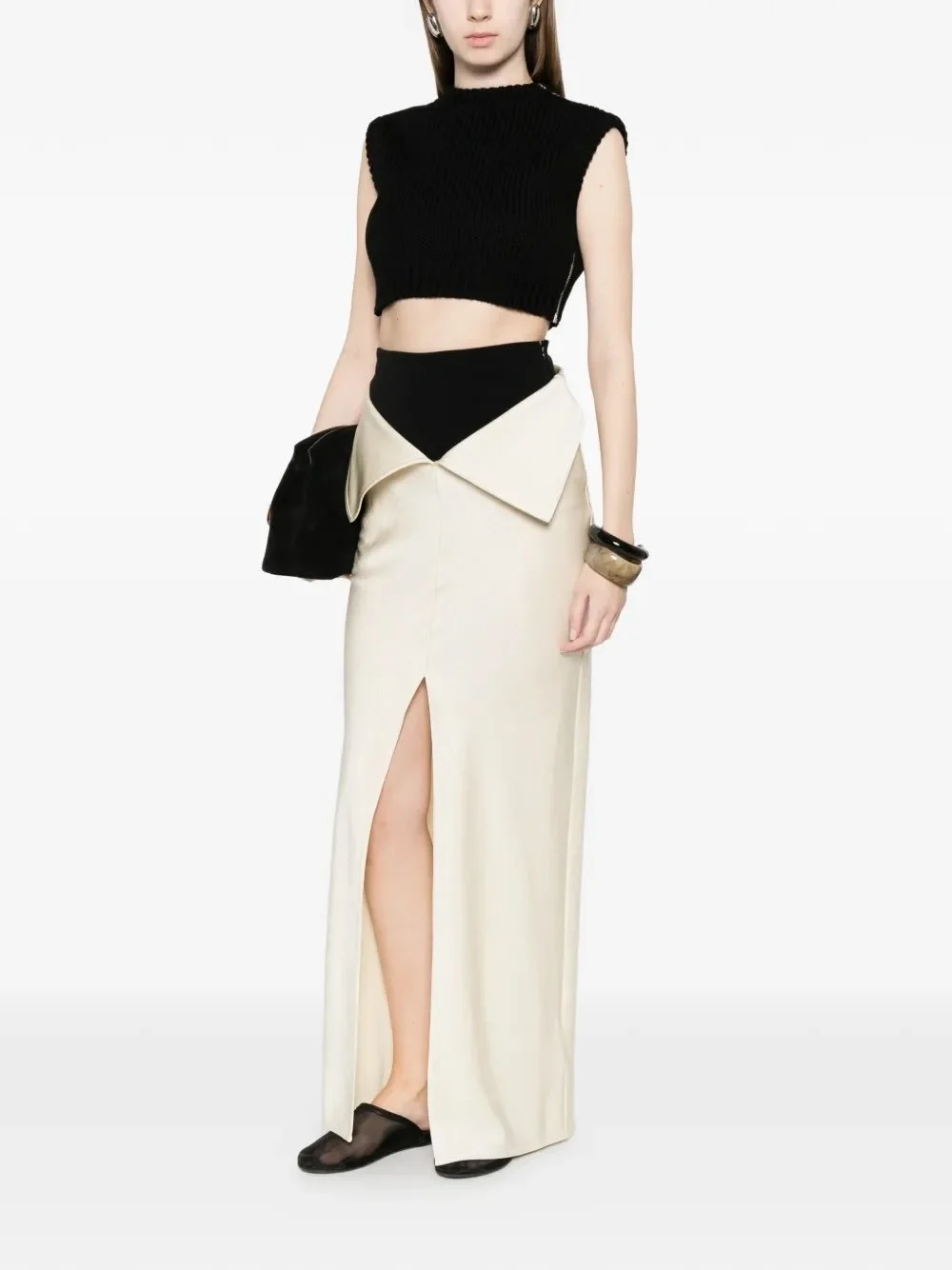 Nanushka split front long skirt - Neutrals