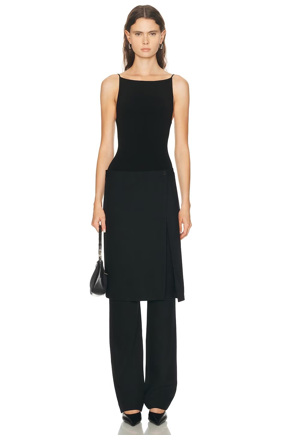 St. Agni Wool Hybrid Skirt Pant in Black