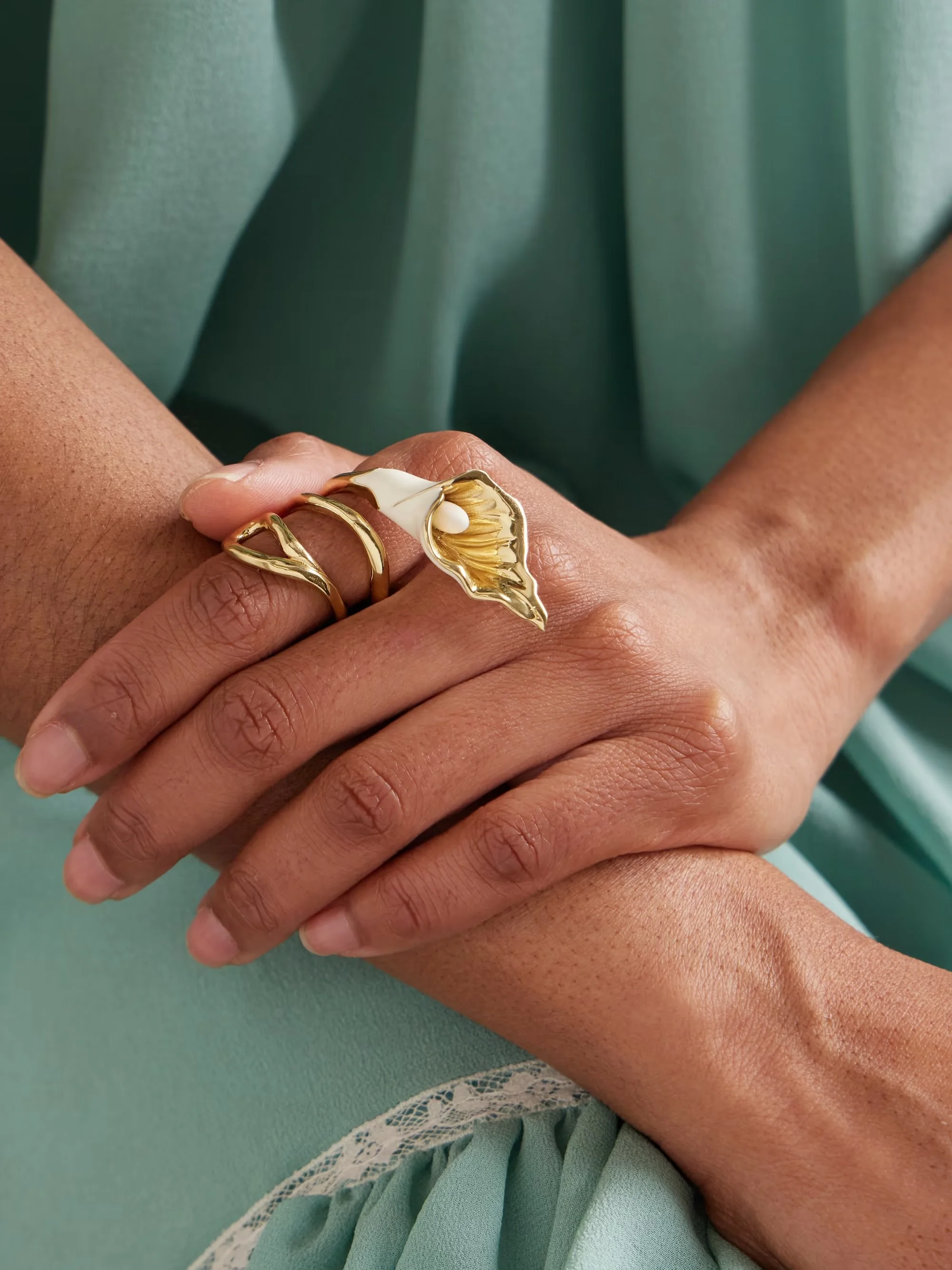 Chloé - Gold-tone And Enamel Ring 