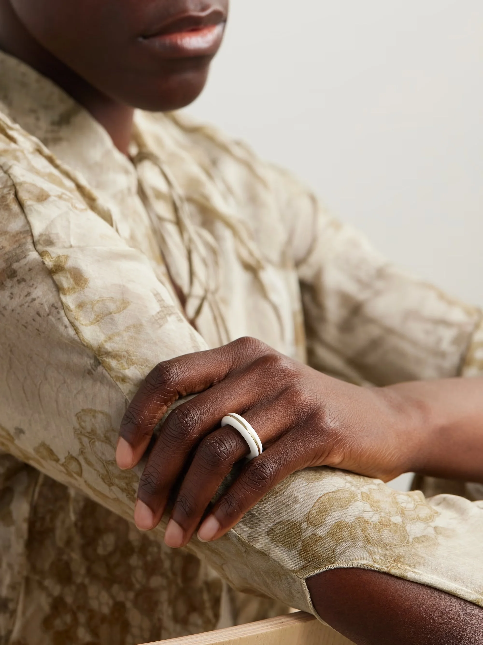 By Pariah - The Essential Stacking 14-karat Recycled Gold Agate Ring 