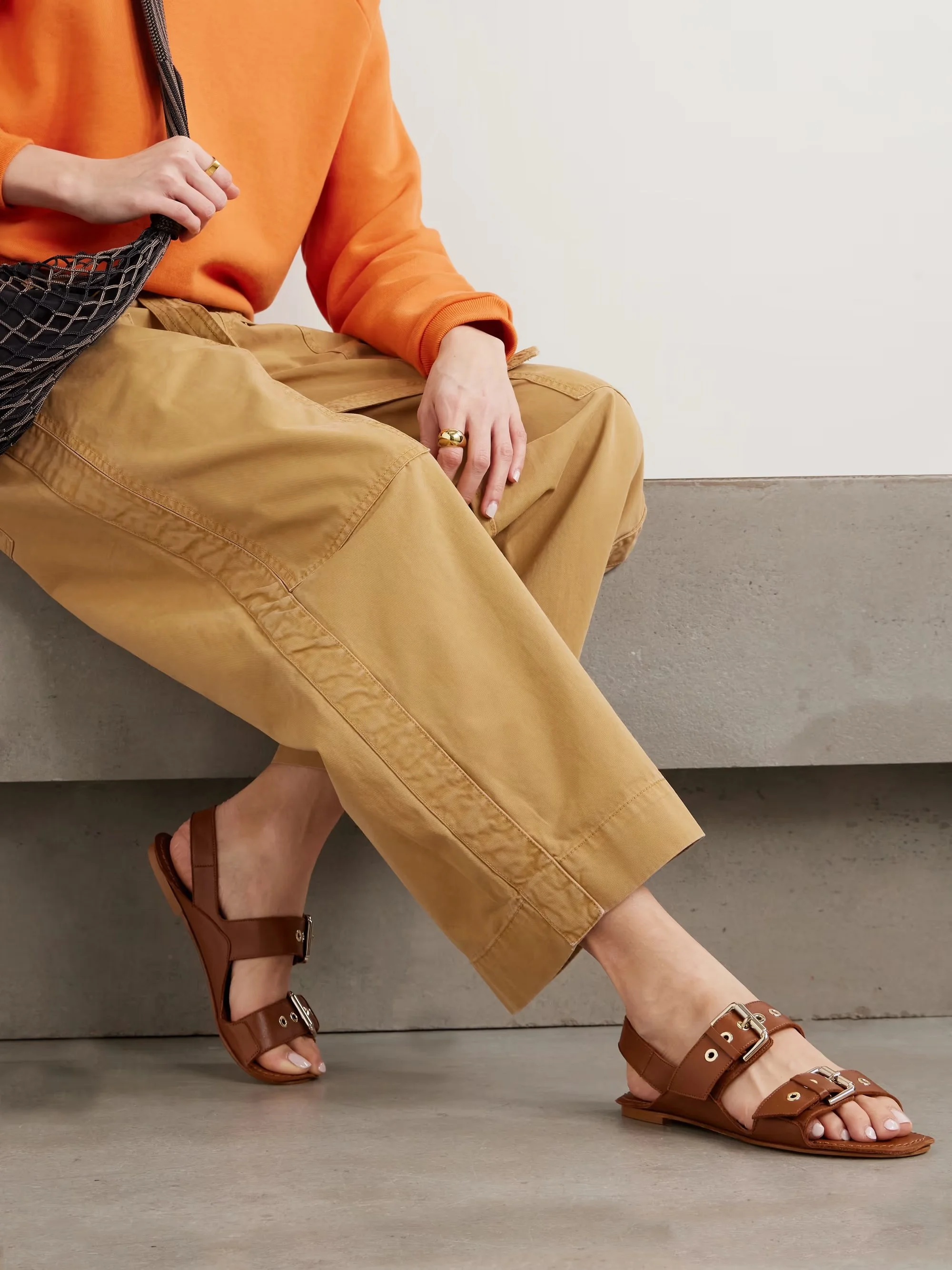 Jamie Haller - The Double Buckle Leather Sandals - Brown