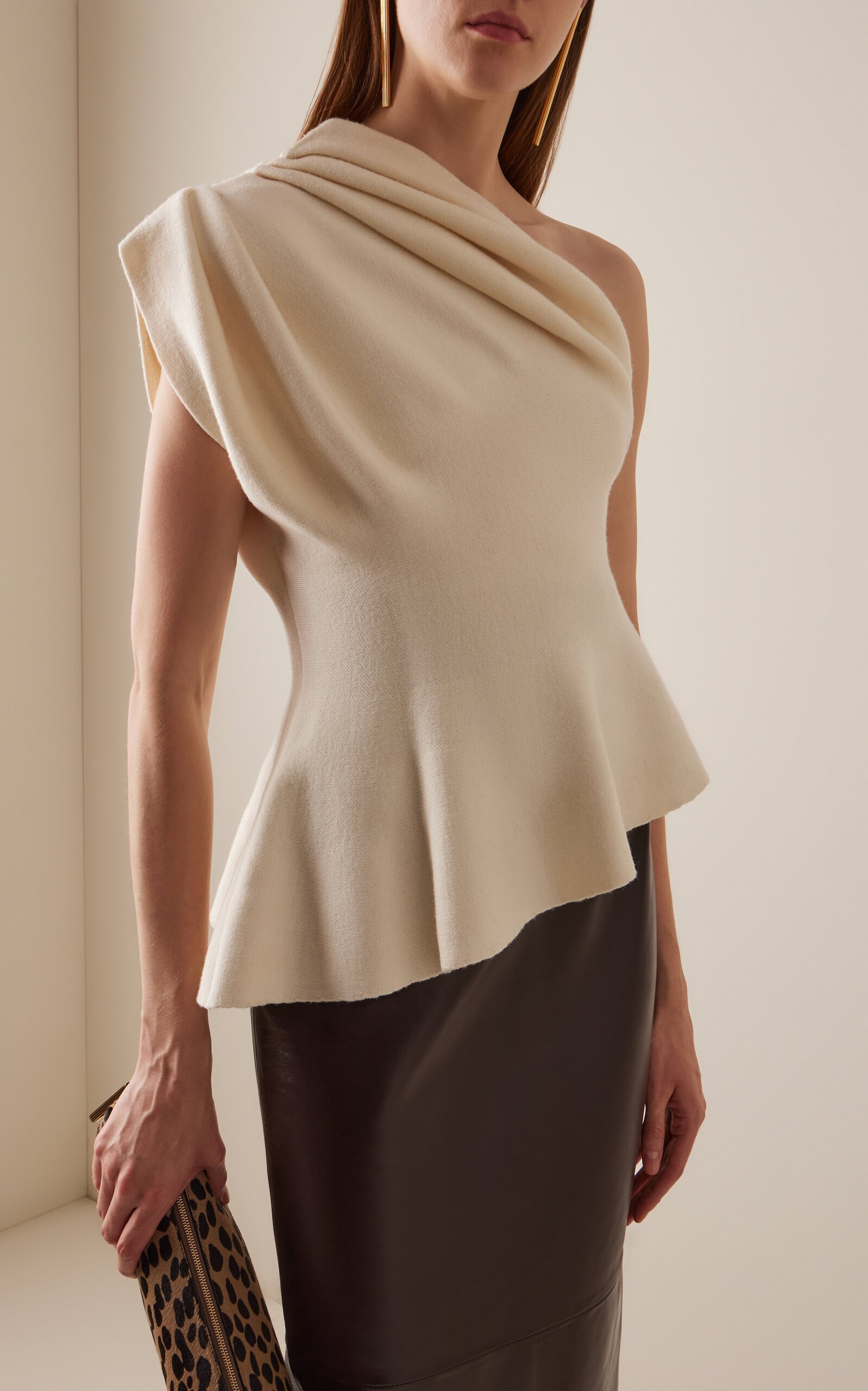 Khaite Aimee Asymmetric Merino-Wool Top - Moda Operandi