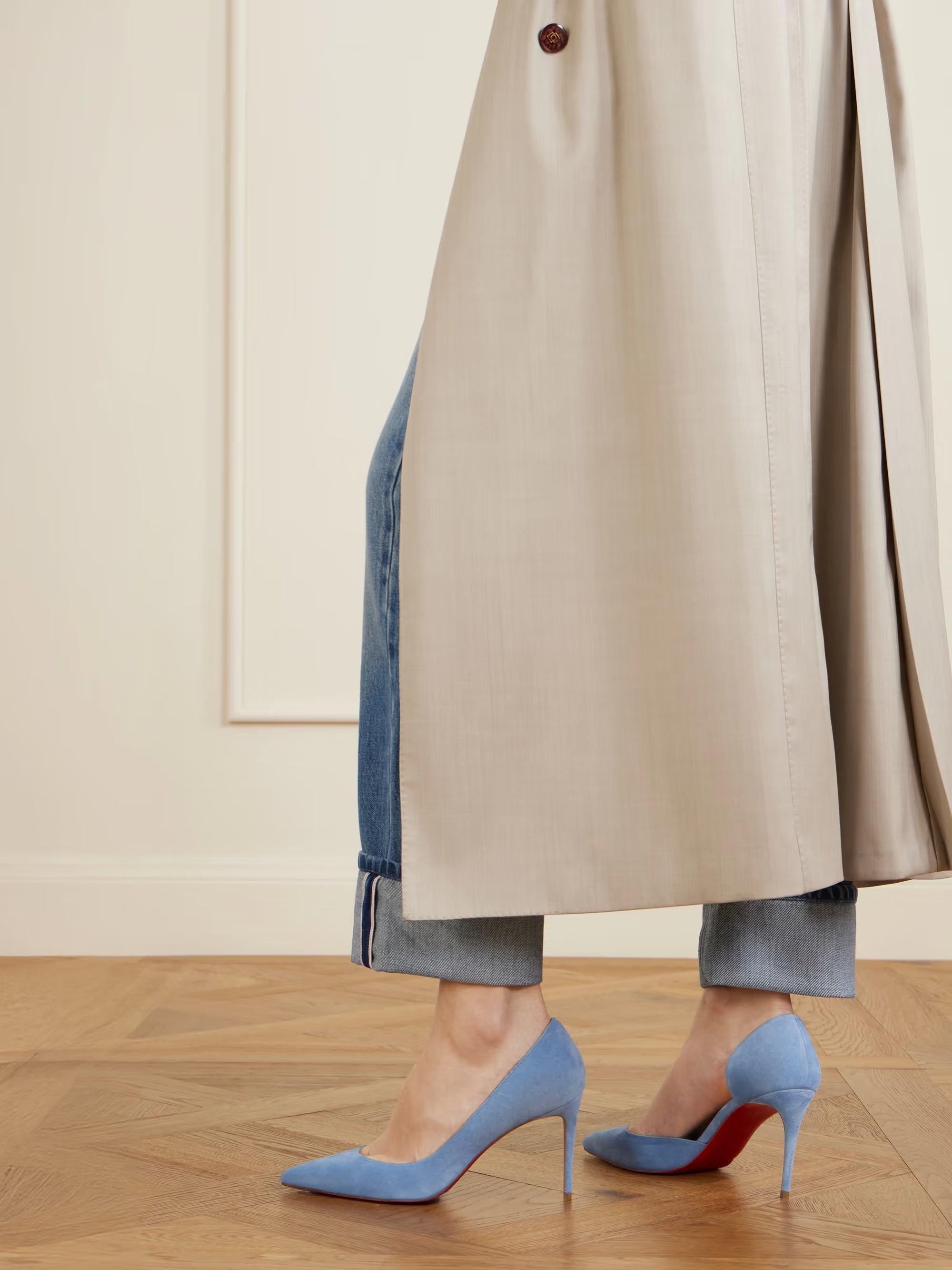 Christian Louboutin - Iriza 85 Suede Pumps - Blue