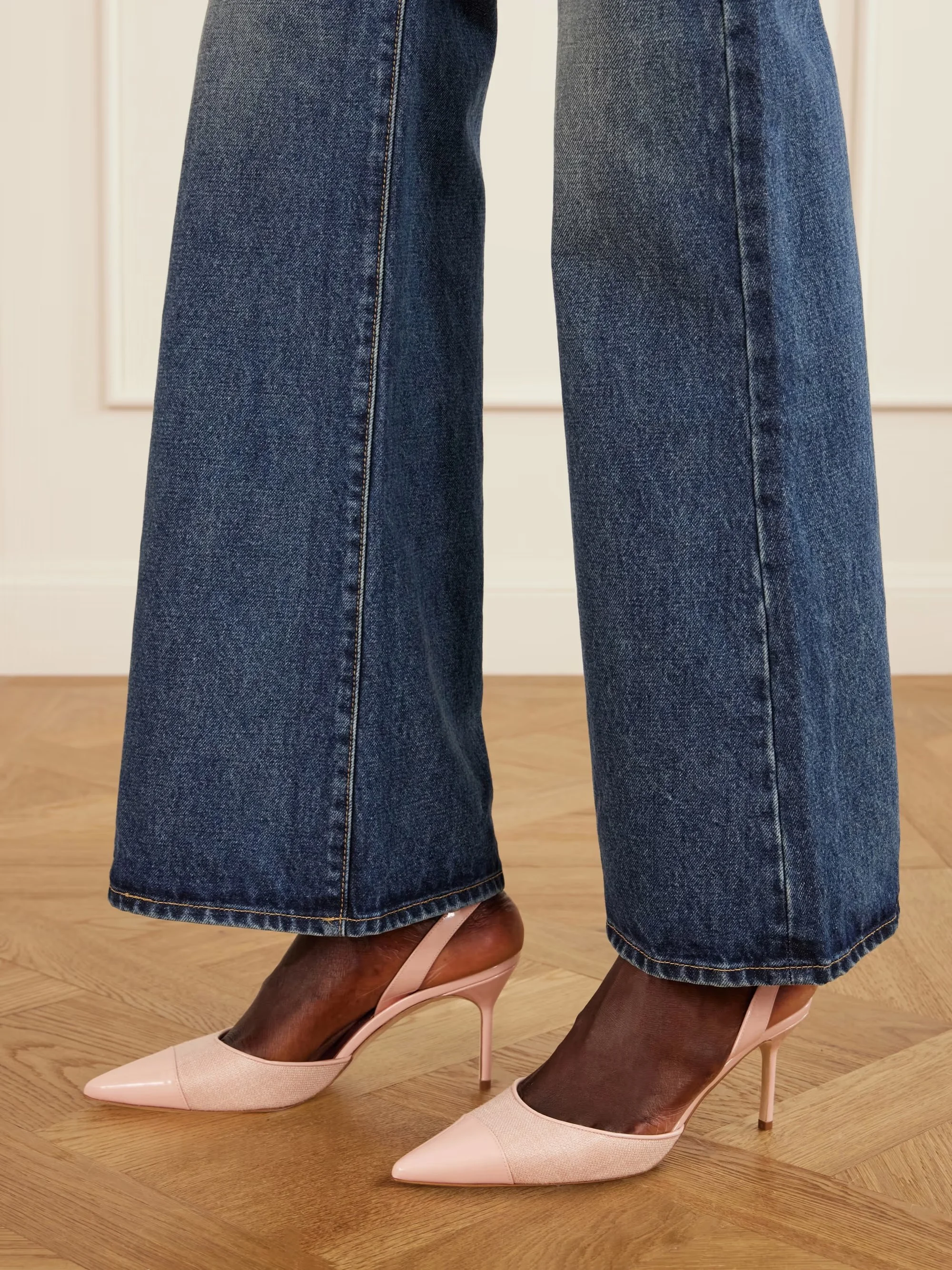 Manolo Blahnik - Capsli 70 Canvas And Patent-leather Slingback Pumps - Pink