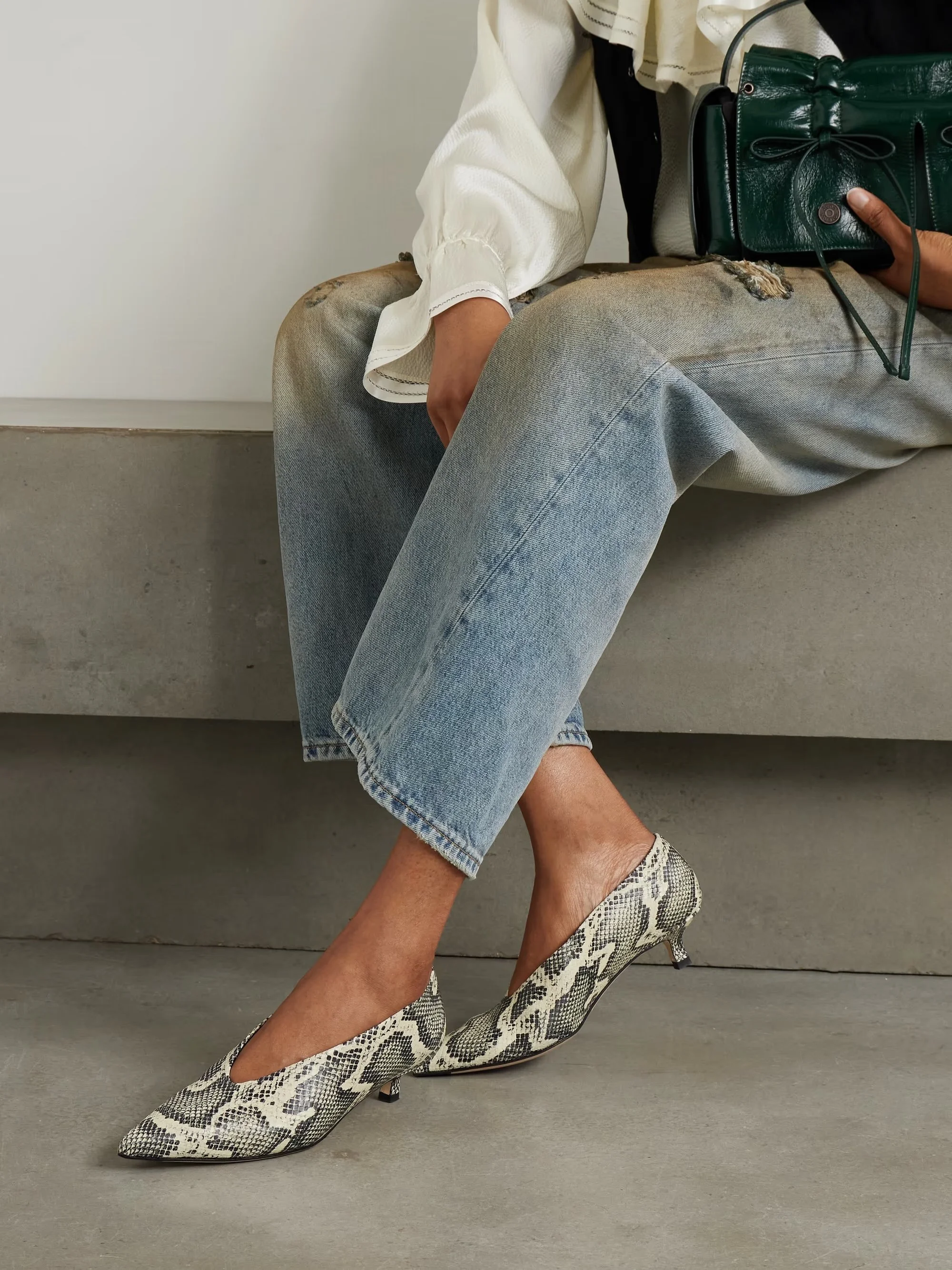 Aeyde - Clara Snake-effect Leather Pumps - Animal Print