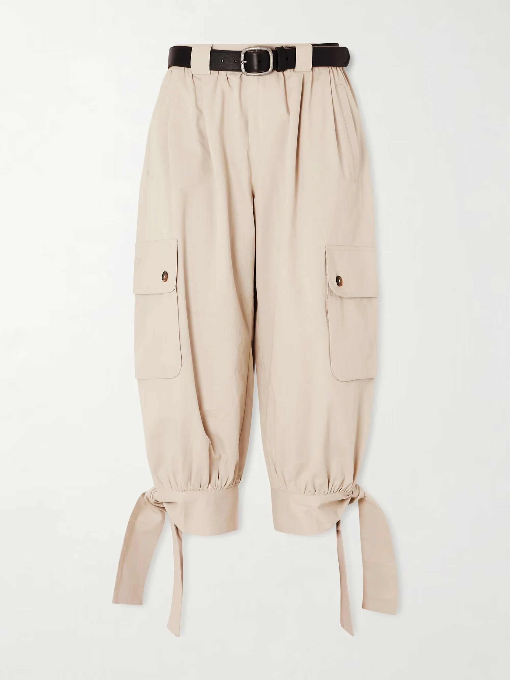Sea - Miles Cropped Belted Cotton Tapered Pants