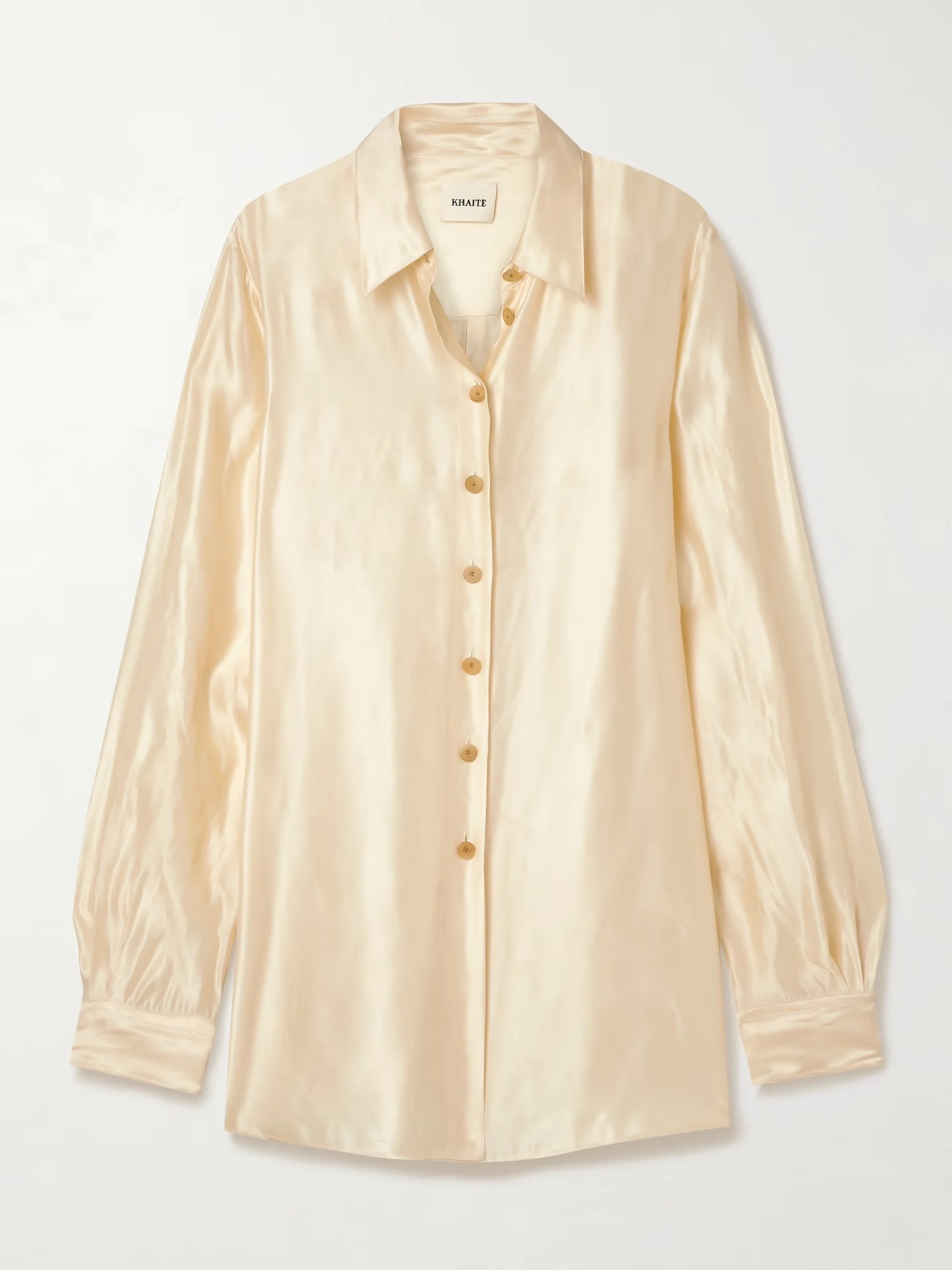 KHAITE - Auryn Satin-twill Shirt - Neutrals
