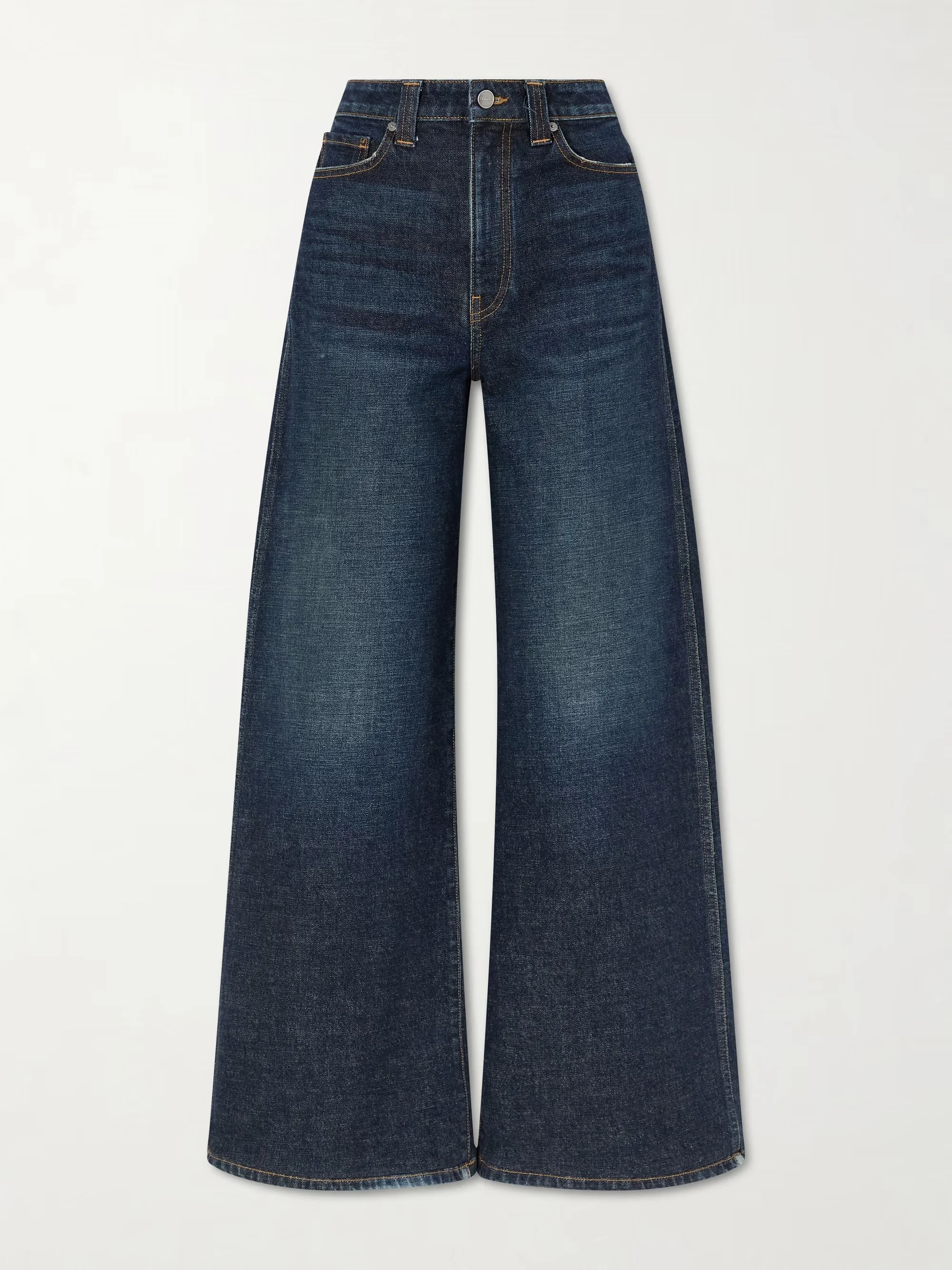 KHAITE - Dane High-rise Wide-leg Jeans - Blue