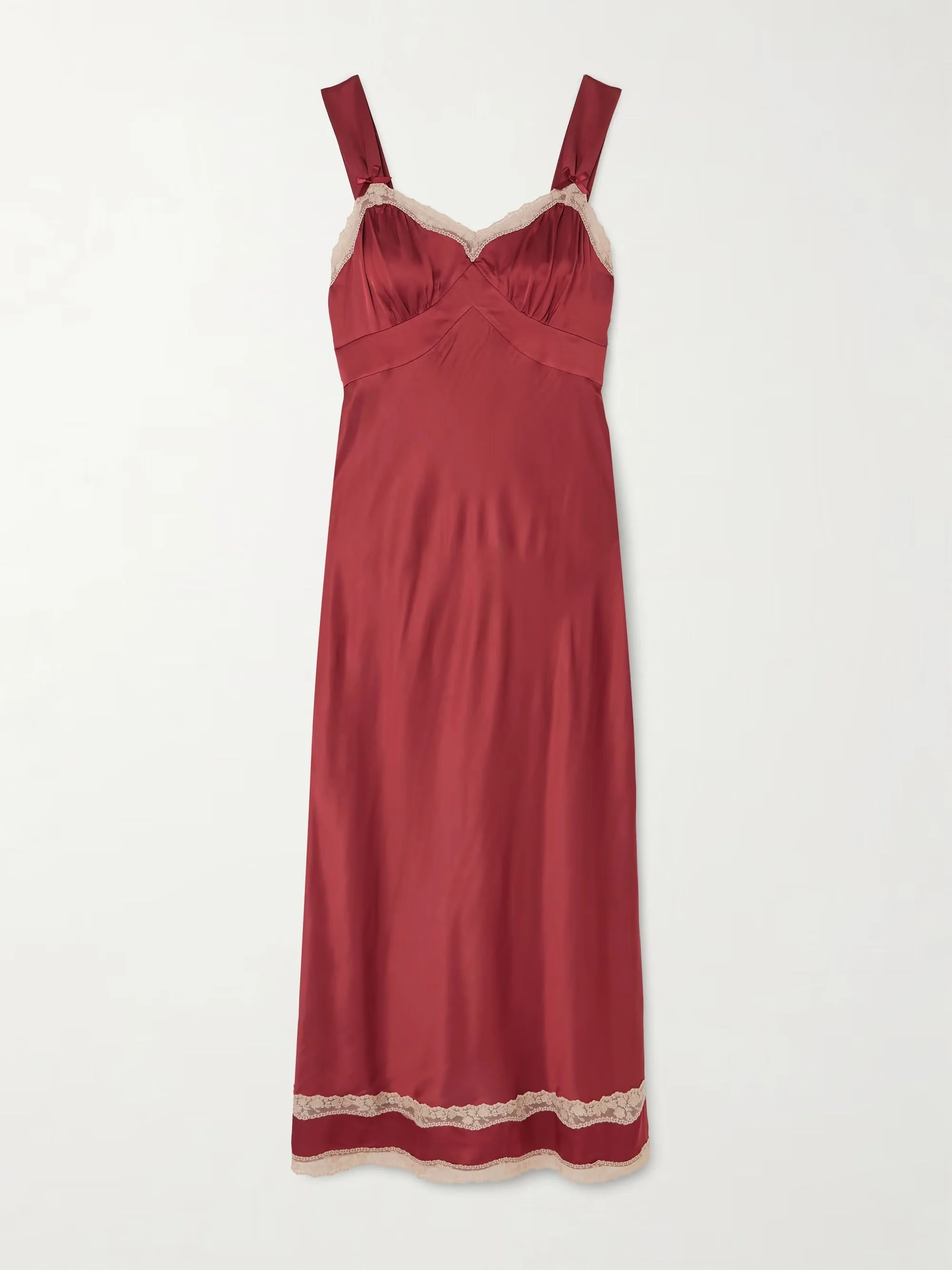 RIXO - Lucie Lace-trimmed Crepe De Chine Midi Dress - Pink