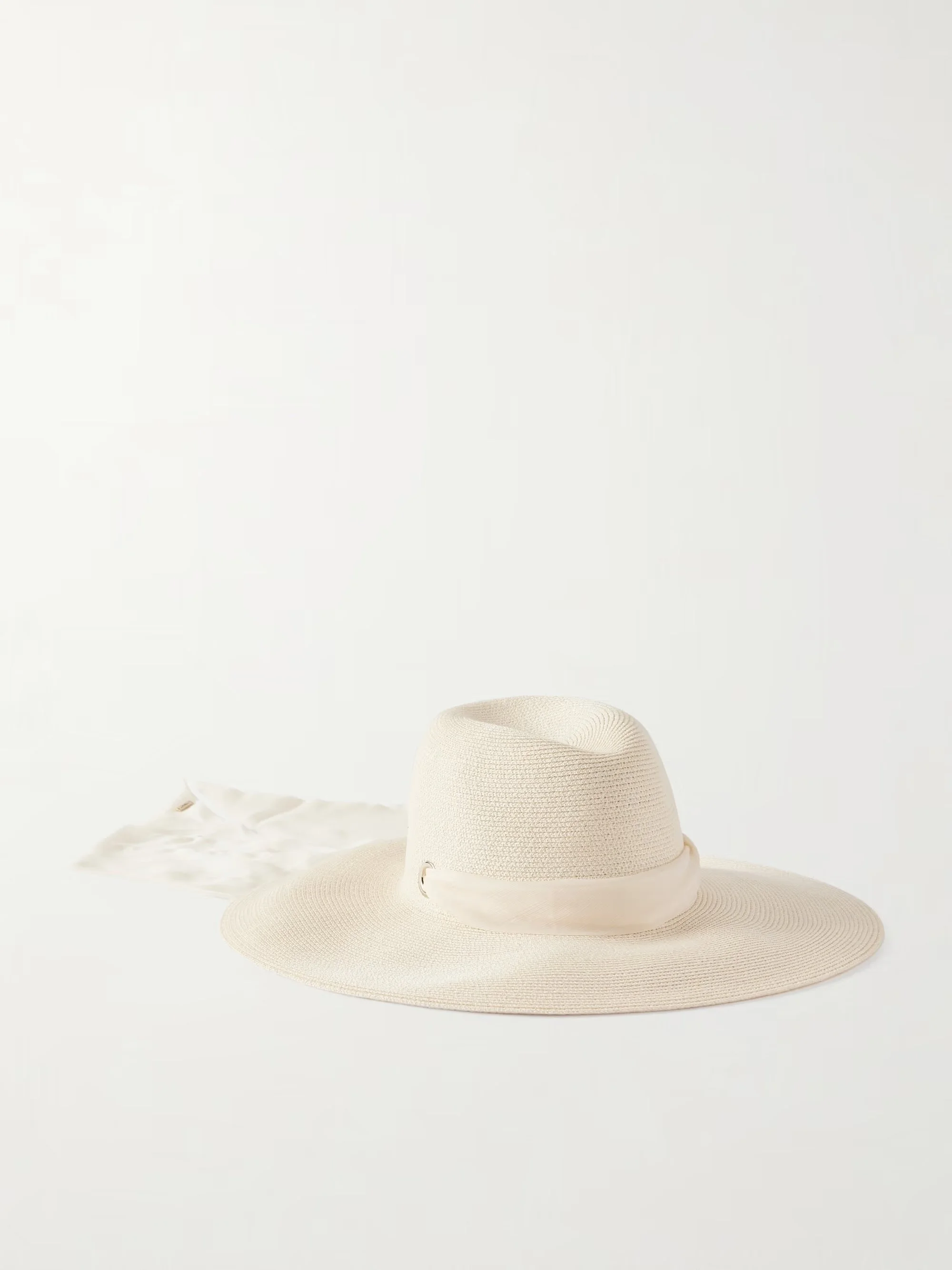 Eugenia Kim - Cassidy Organza-trimmed Straw Hat - Neutrals