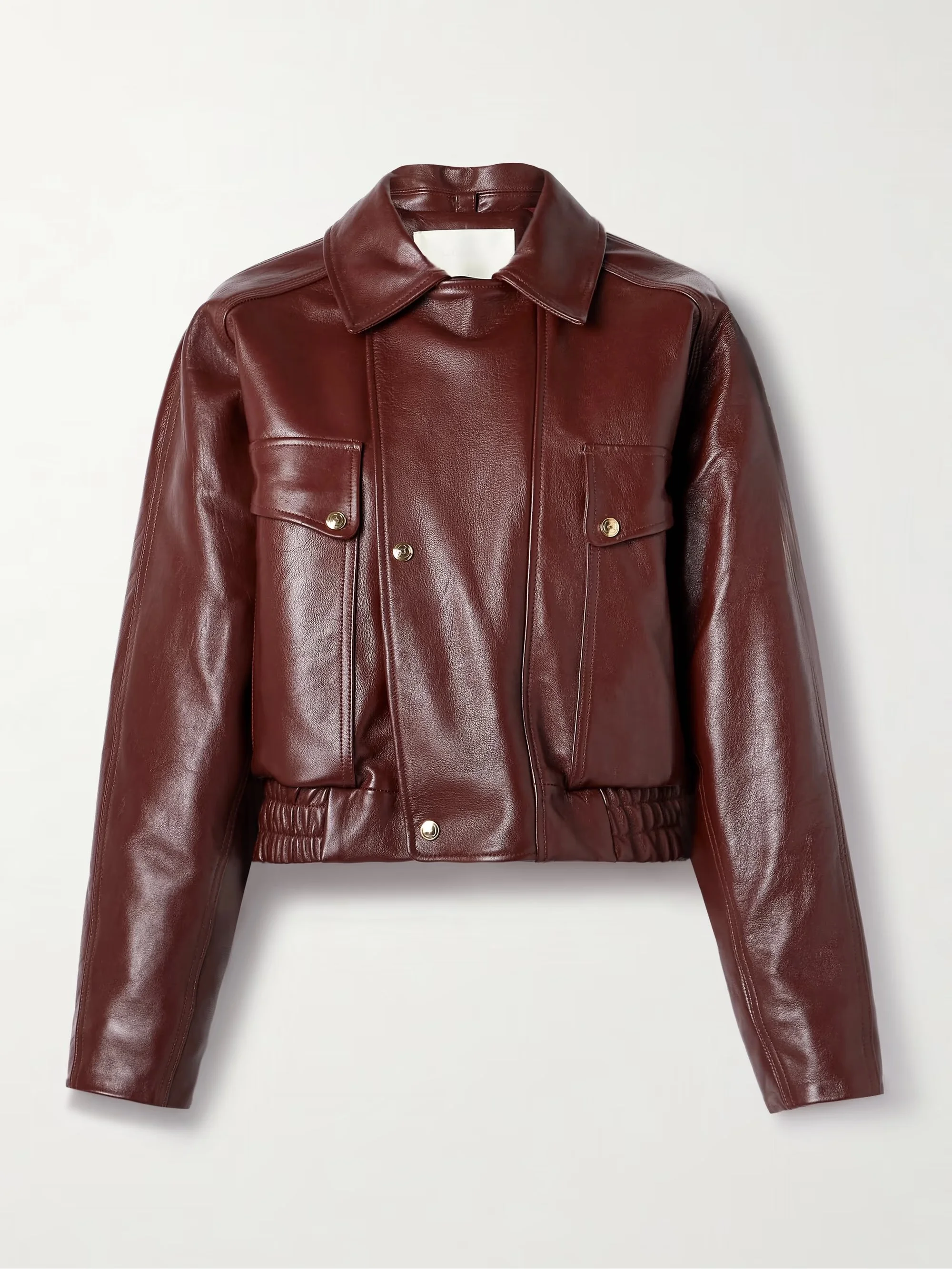 RÙADH - The Haddow Cropped Leather Jacket - Burgundy