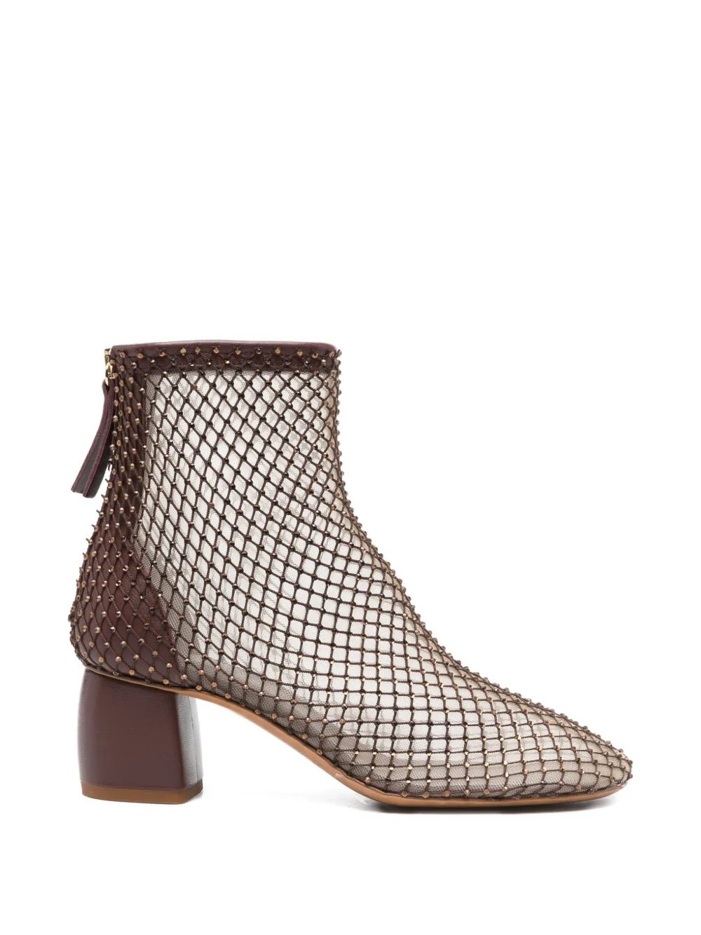 Forte Forte My Alma studded-net ankle boots - Brown