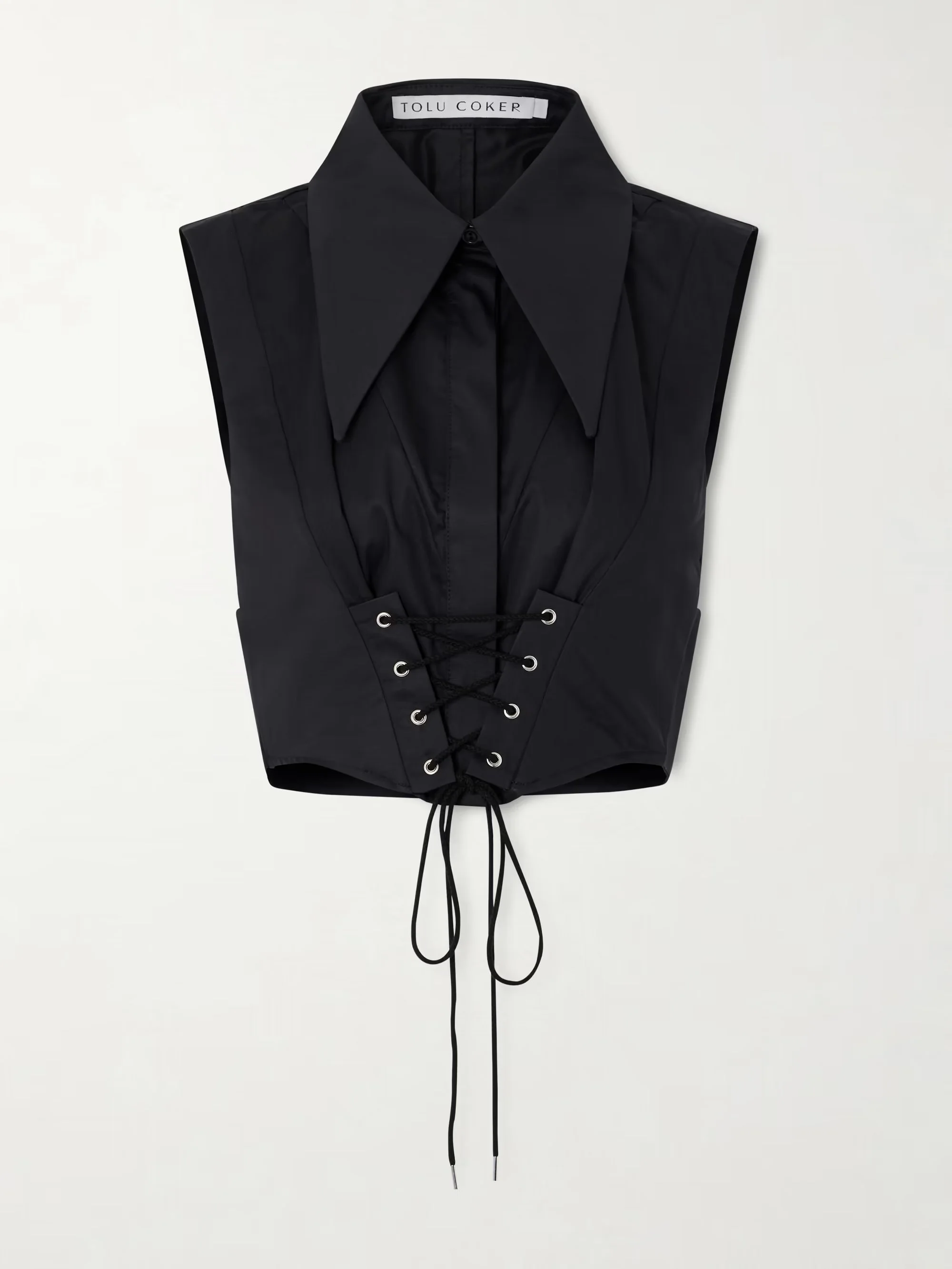 Tolu Coker - Cotton-sateen Corset Top - Black