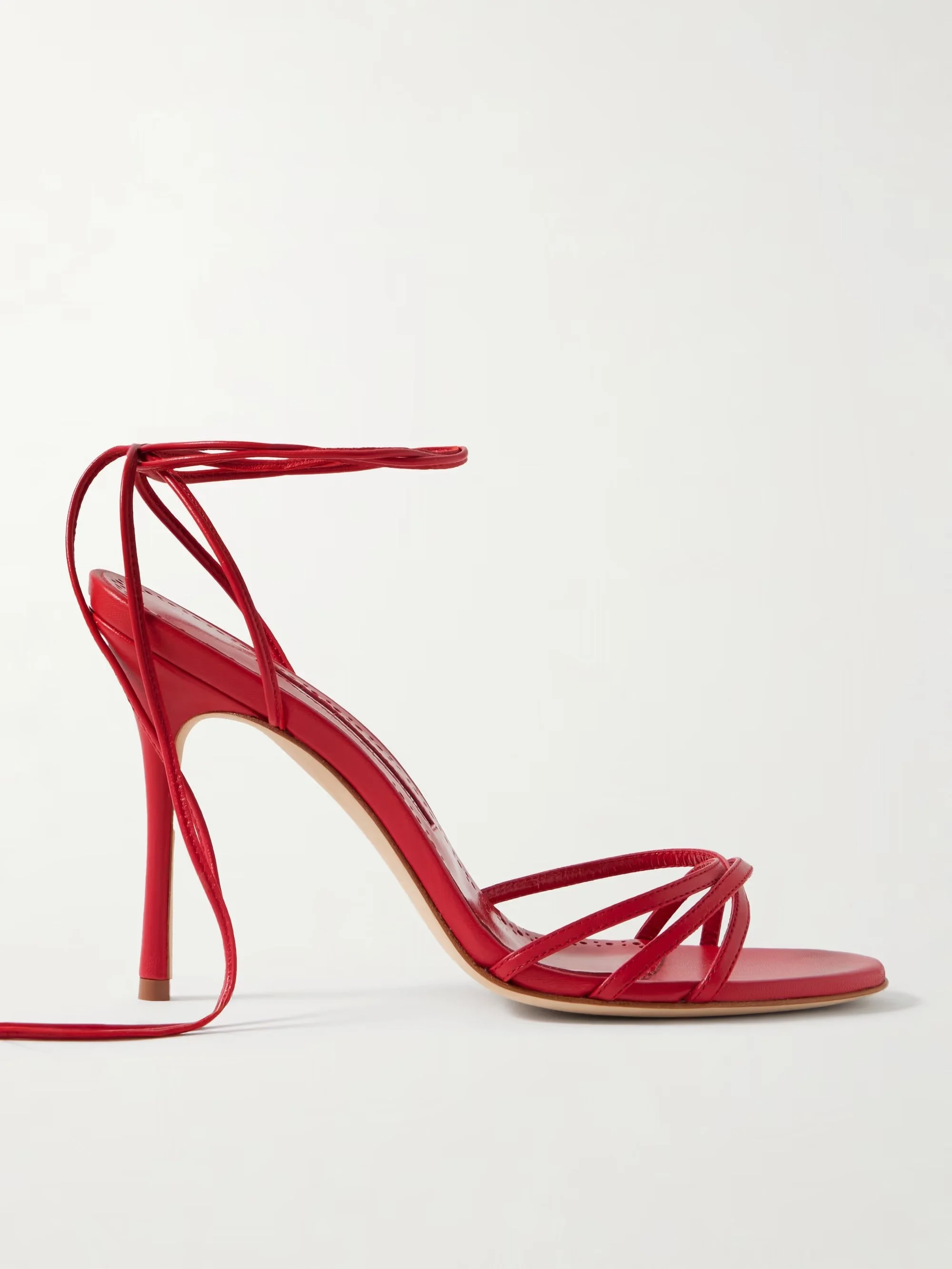 Manolo Blahnik - Leva 105 Leather Sandals - Red