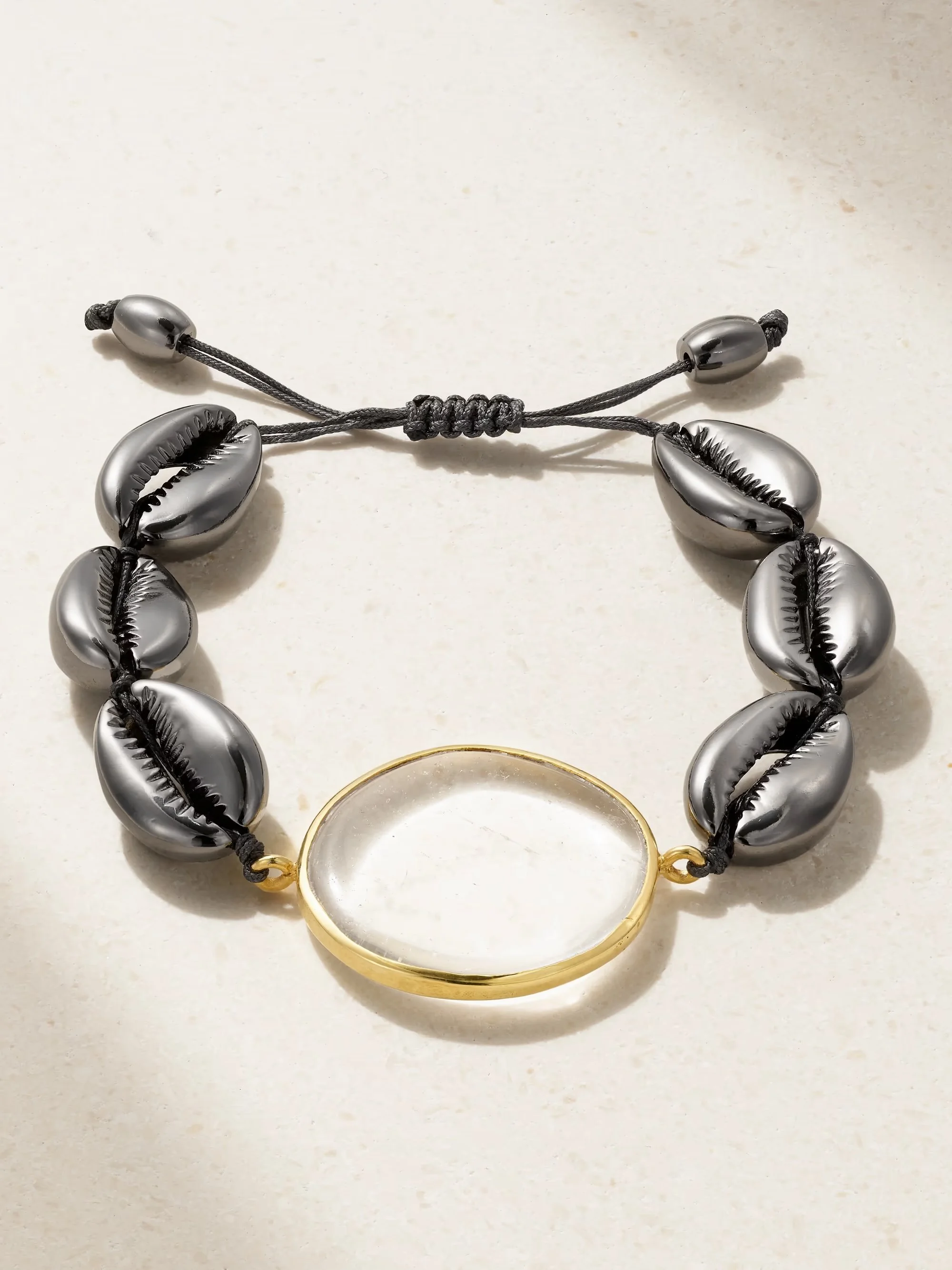 TOHUM - Concha Gold-plated, Crystal And Shell Bracelet - Metallic