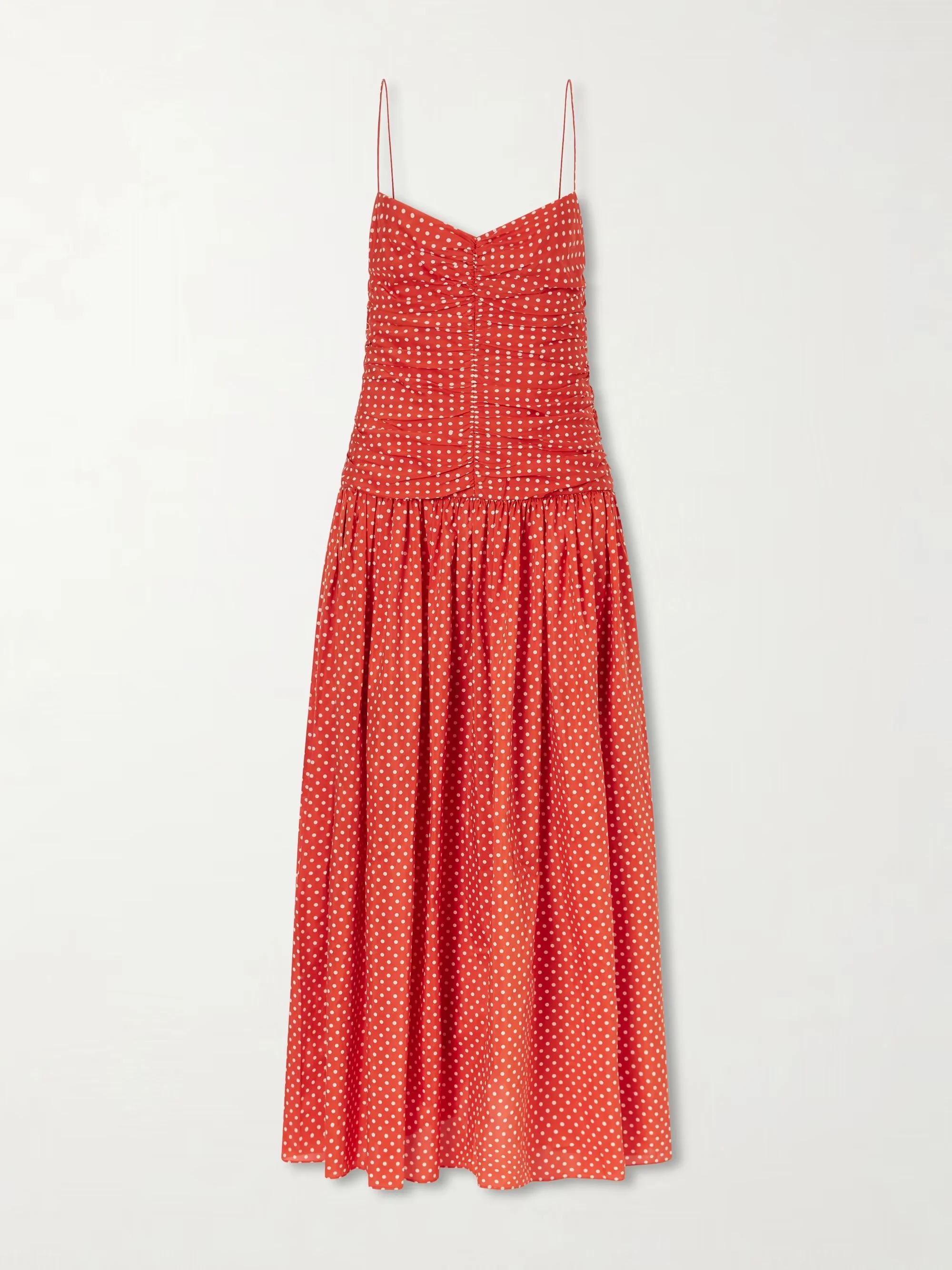 Gathered Polka-dot Dress