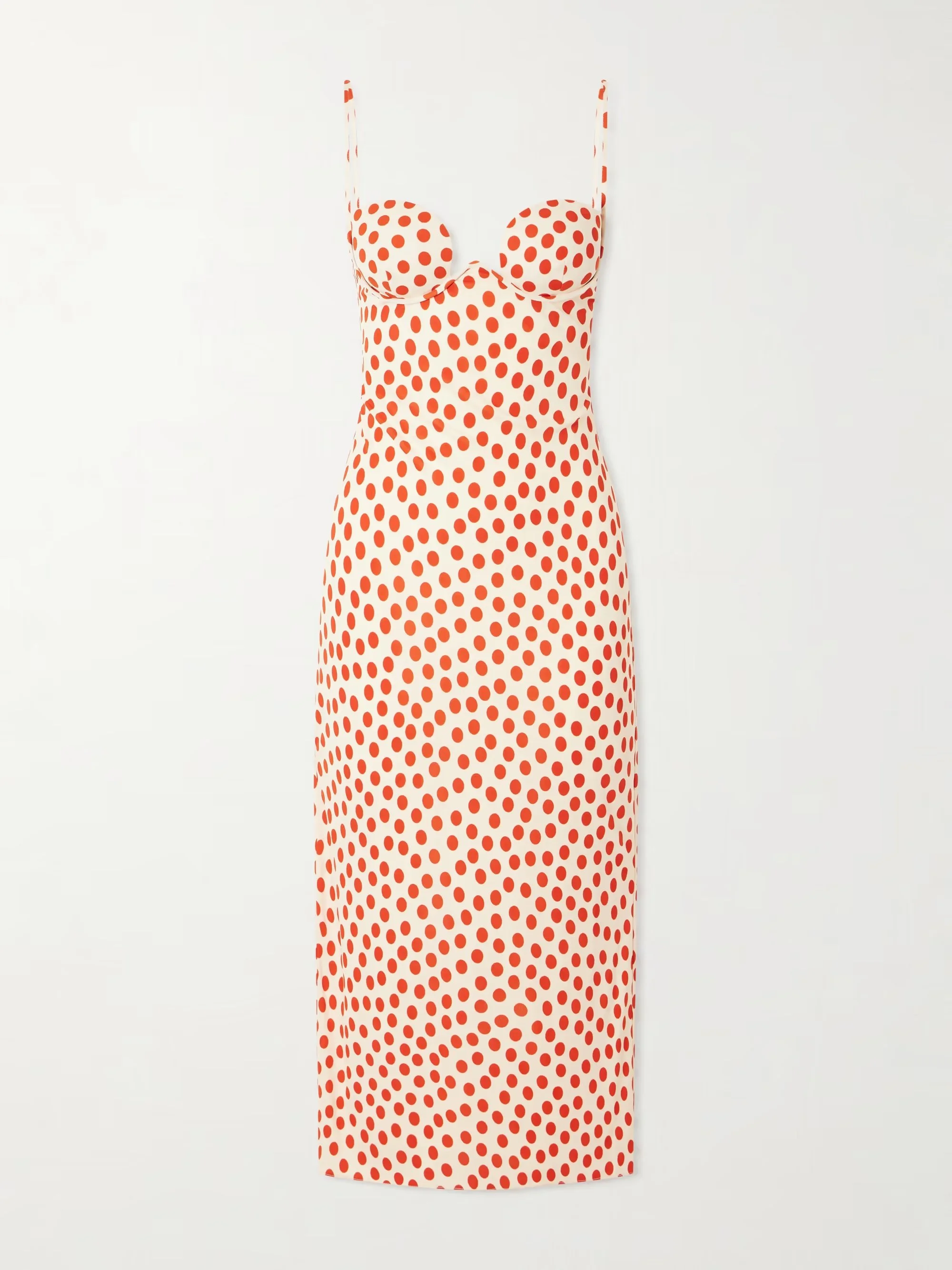 Polka-dot Jersey Midi Dress - Red