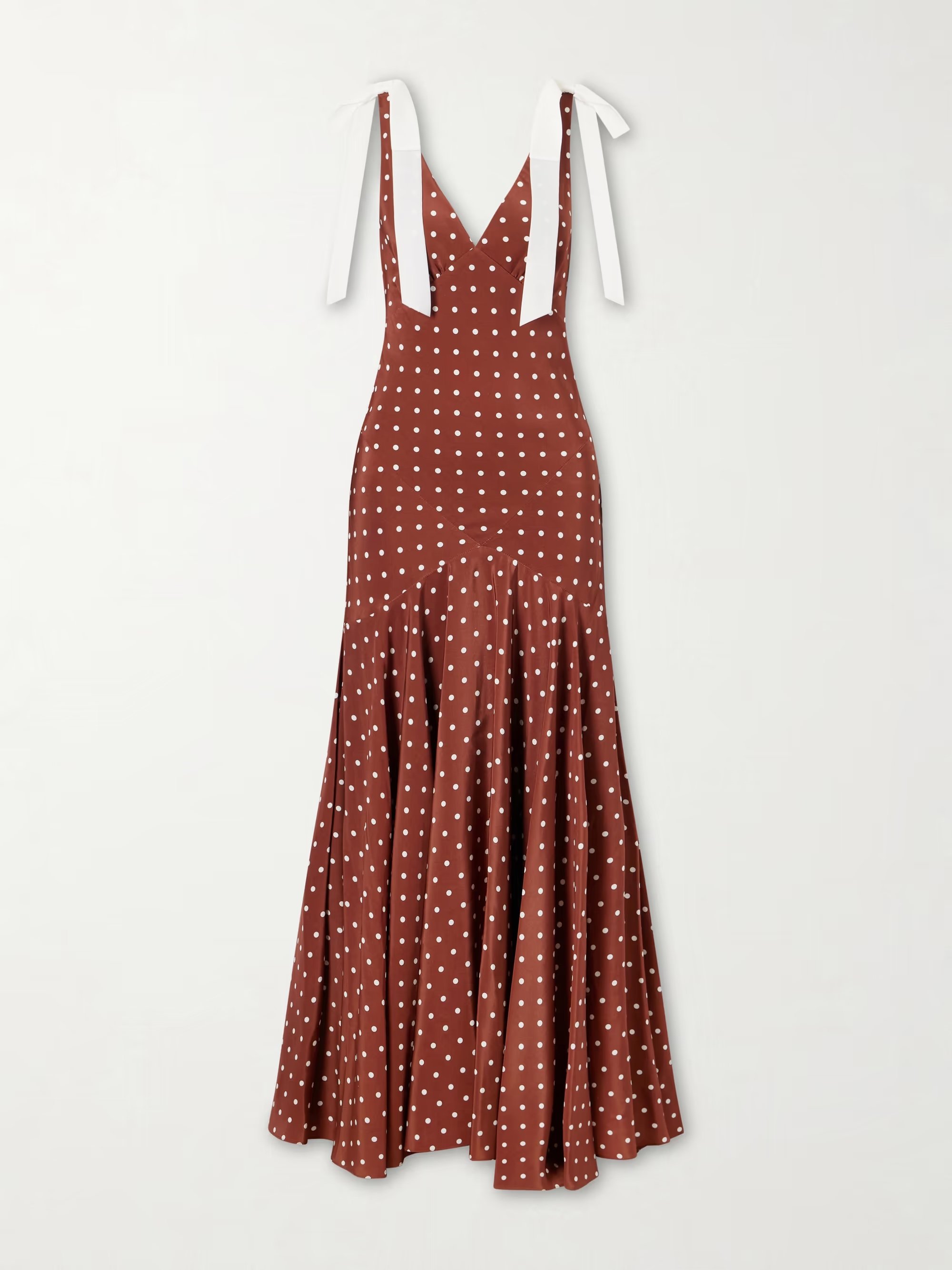 Polka-dot Silk-crepe Midi Dress