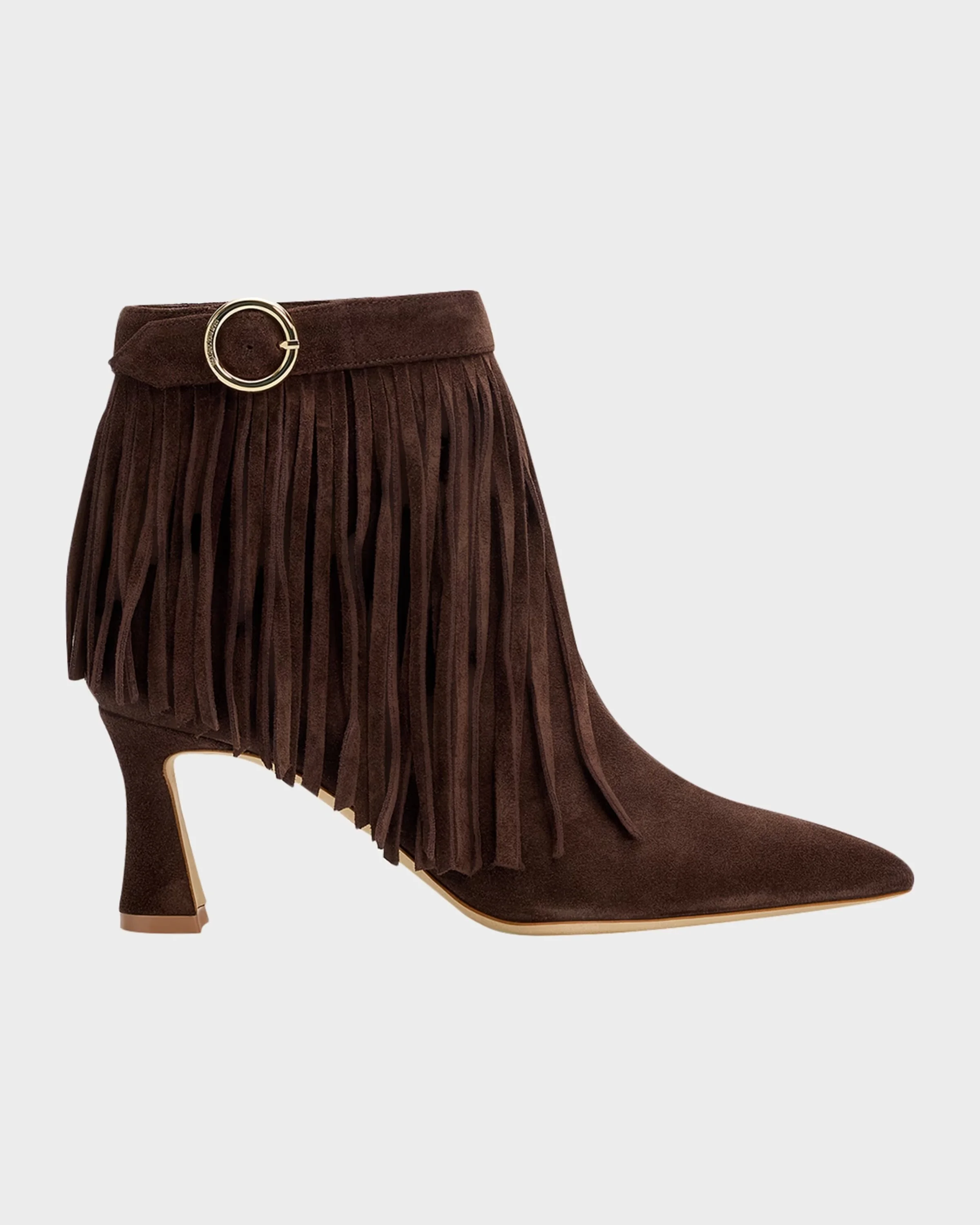 70mm Donnie Suede Fringe Ankle Boots
