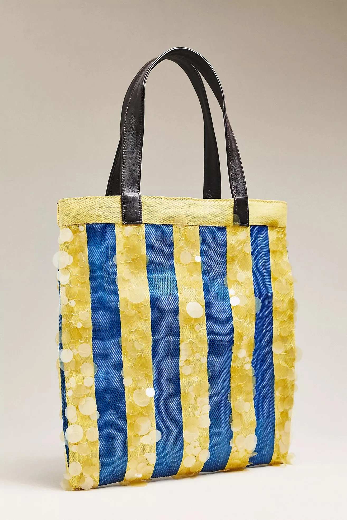 Striped Sequin Market Tote Bag