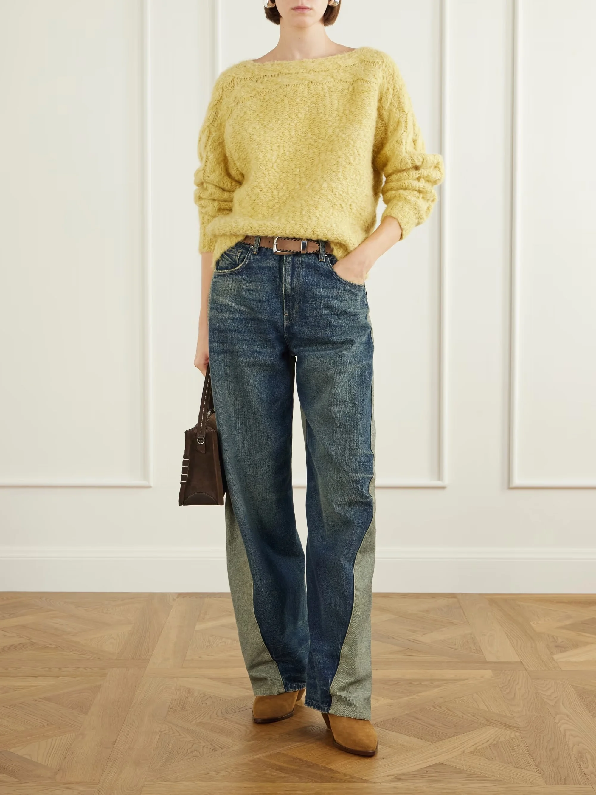 Clyde Double Vintage Blue mid-rise wide-leg jeans