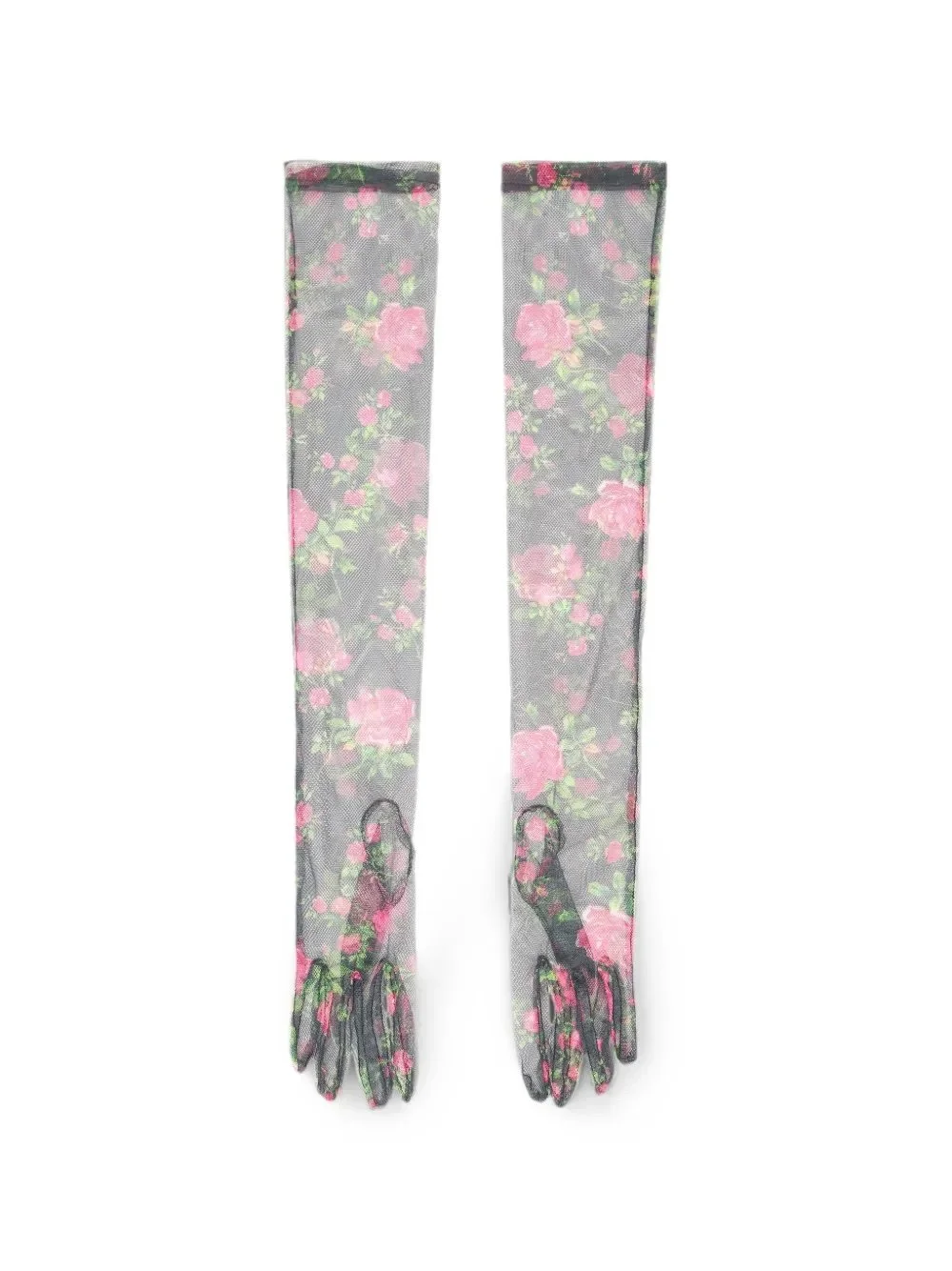 Philosophy Di Lorenzo Serafini floral-print long gloves - Black