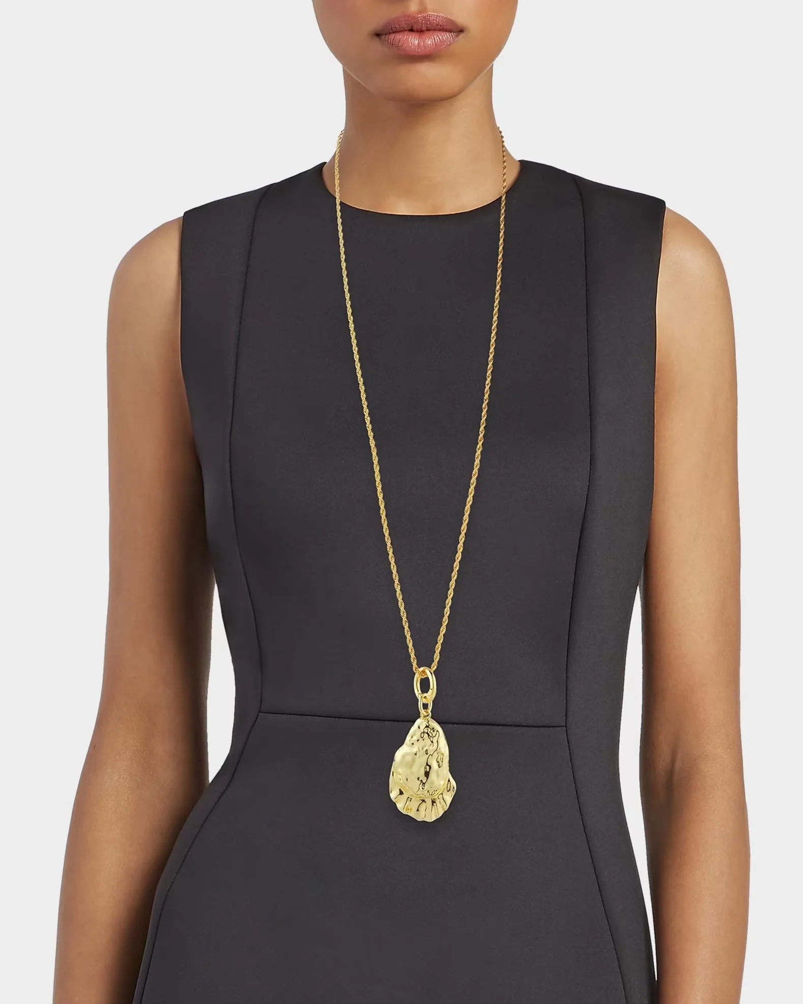 18K-Gold-Plated Oyster Pendant Necklace